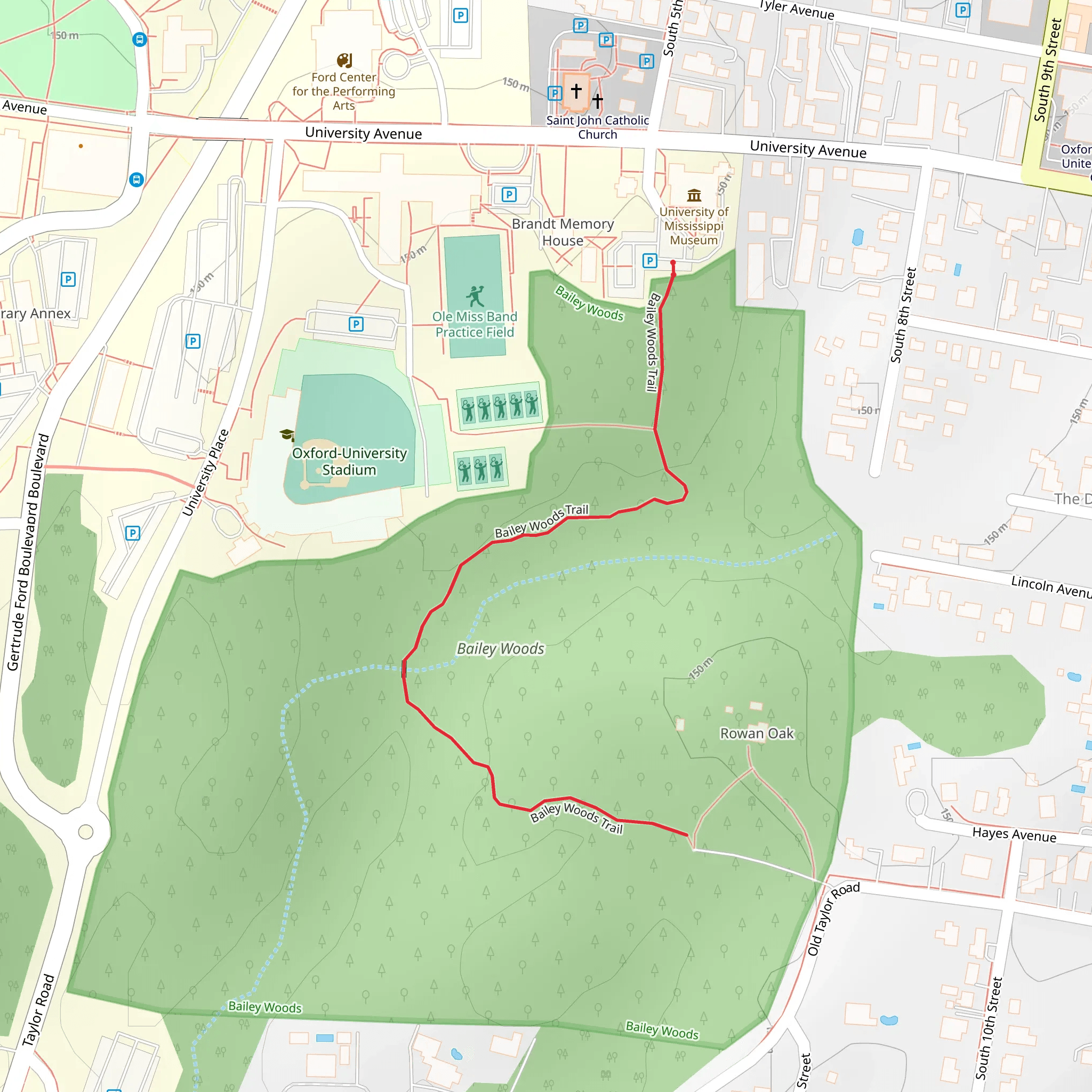 Bailey Woods Trail mobile static map