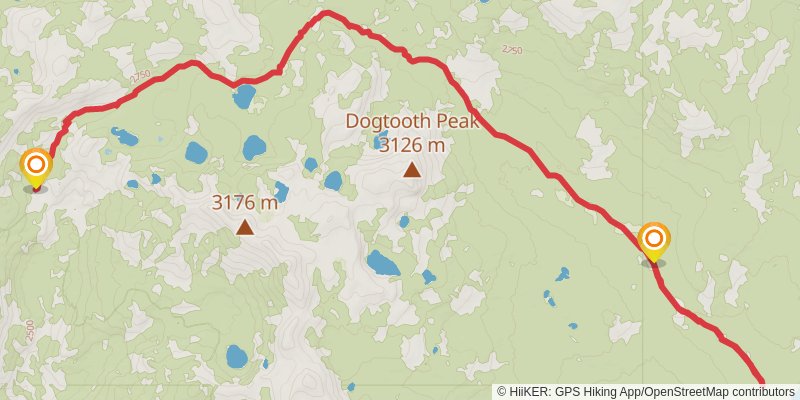 Helms Meadow via Dinkey Lakes Trail stage 2 Map
