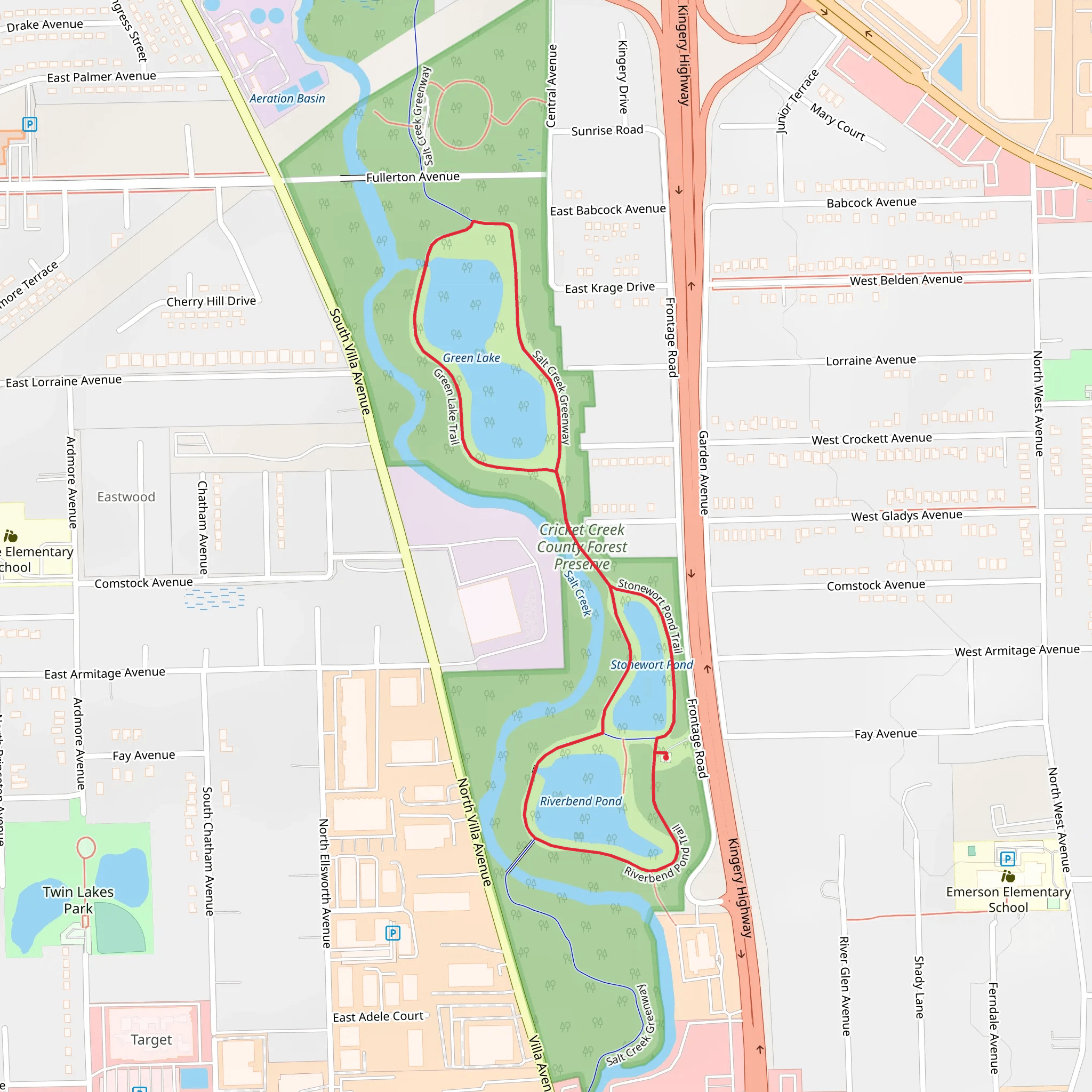 Green Lake - Stonewort Pond - Riverbend Pond Loop mobile static map
