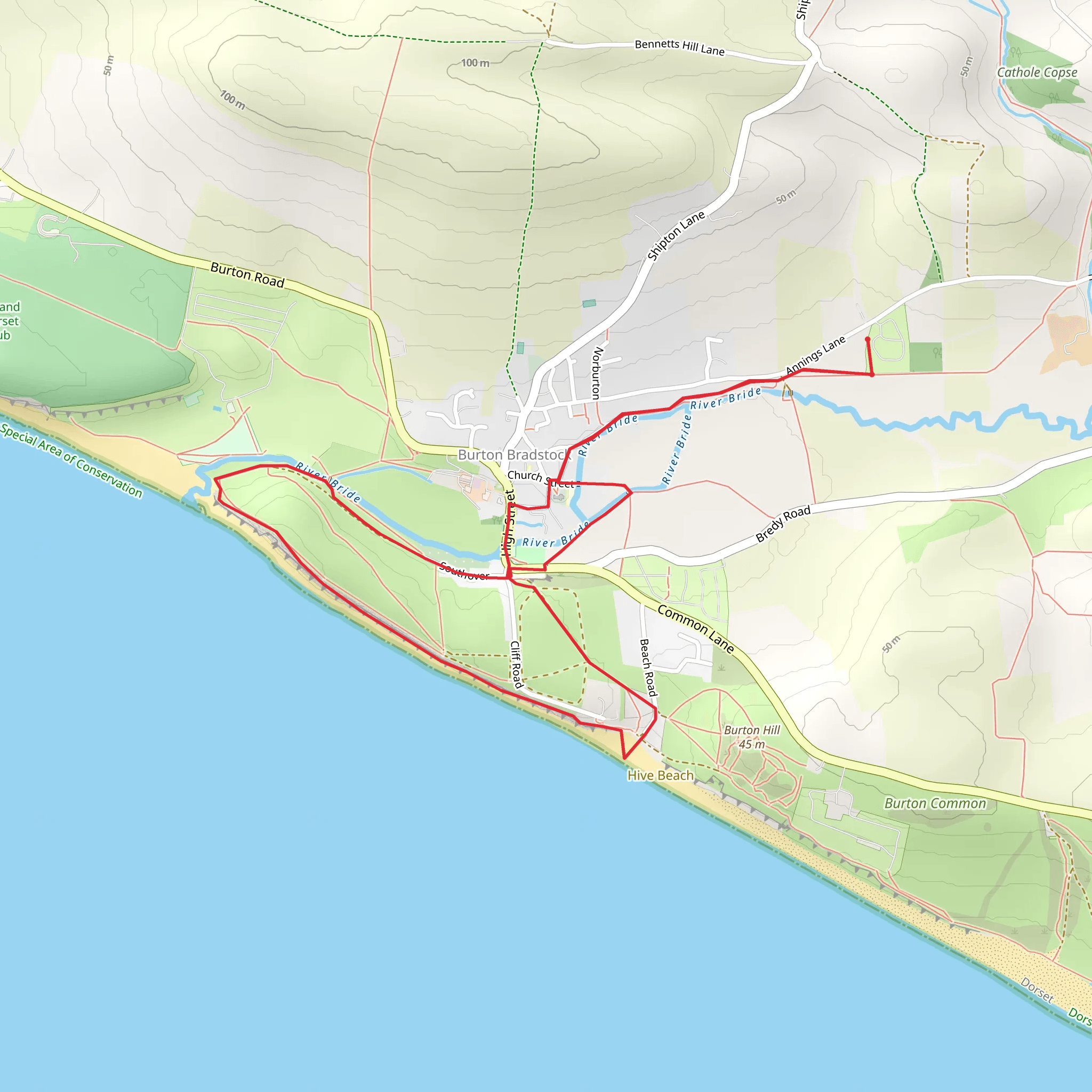 Graston Copse - Hive Beach Walk mobile static map