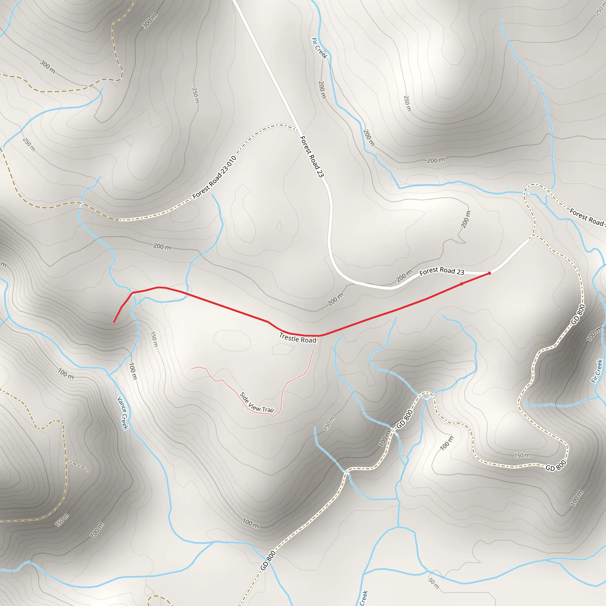 Vance Creek mobile static map