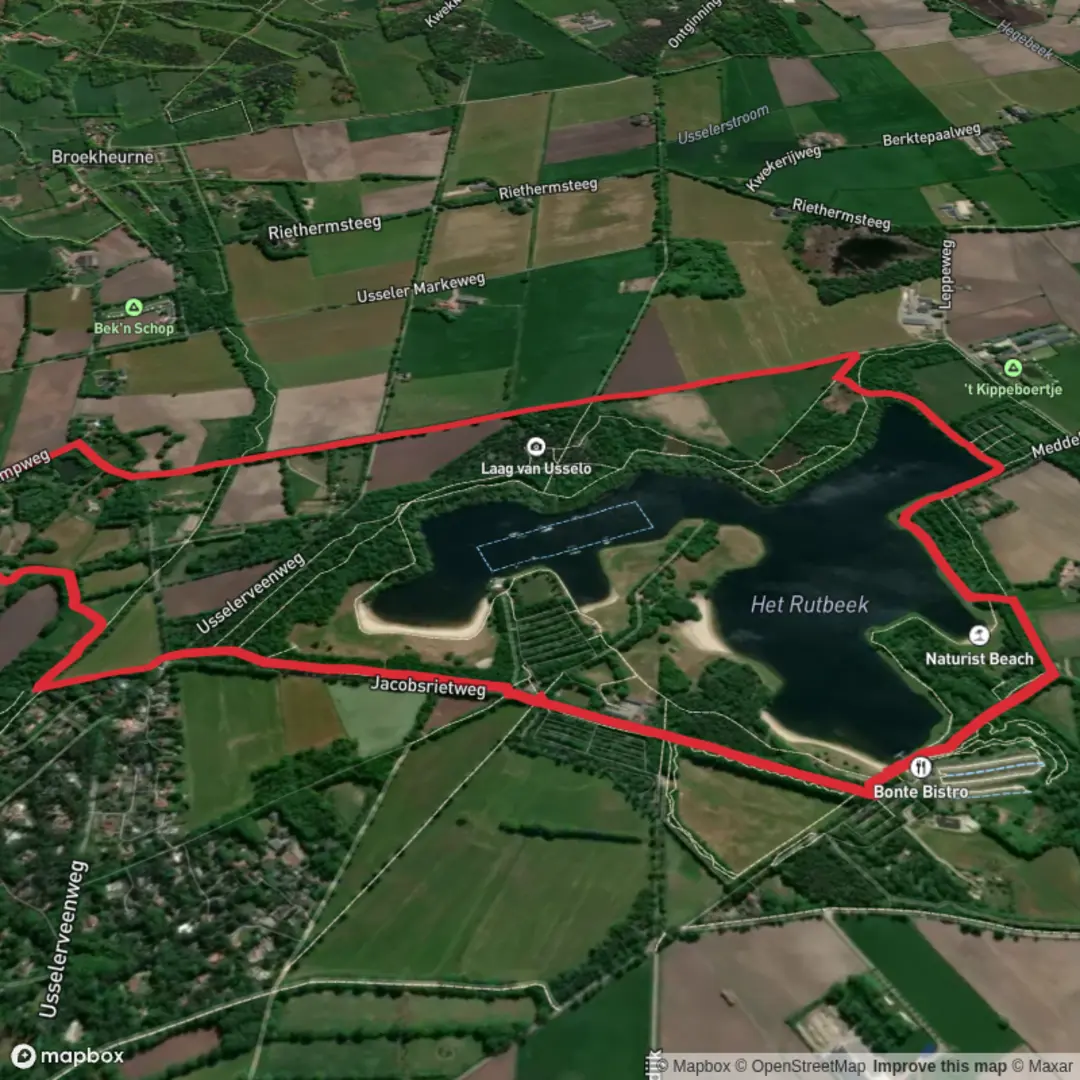 An image depicting the trail Het Rutbeek via Trekvogelpad and its surrounding area.