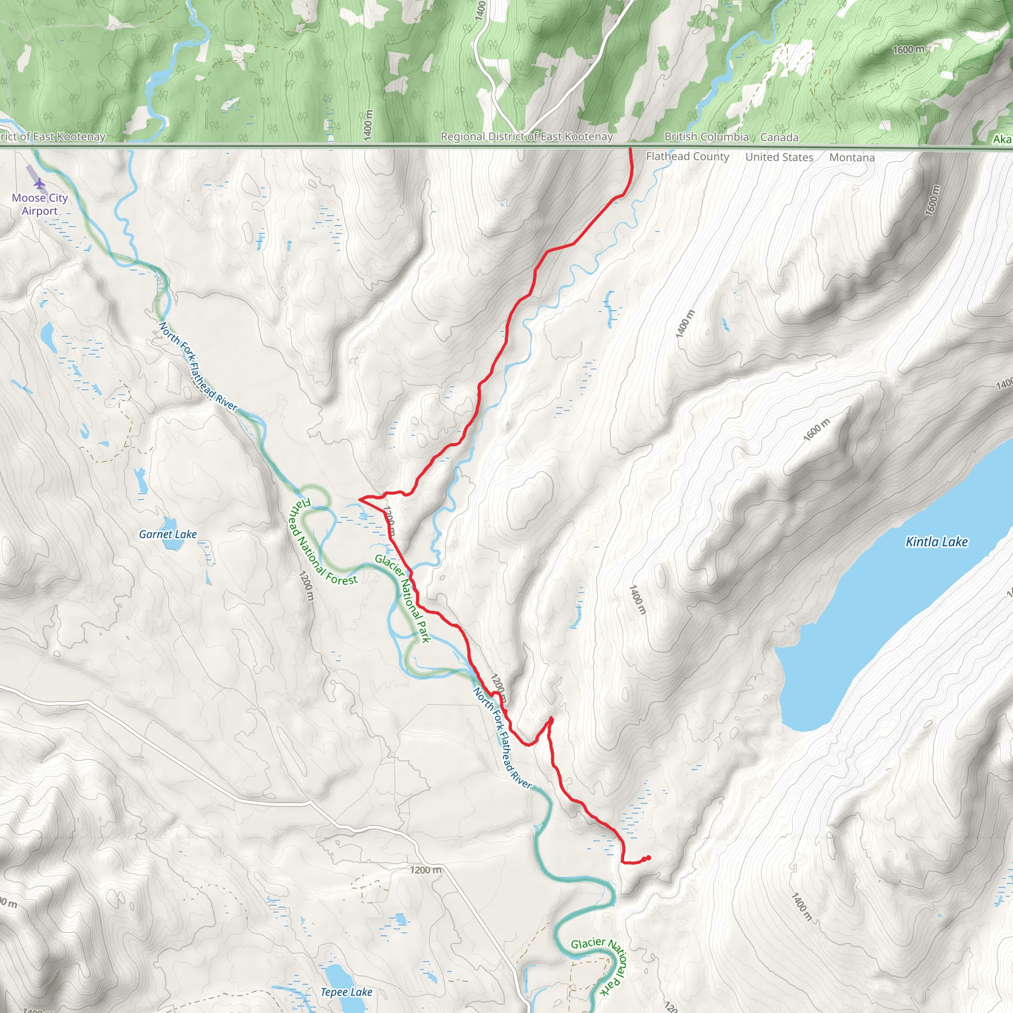 Kishenehn Creek via Kishenehn Trail mobile static map