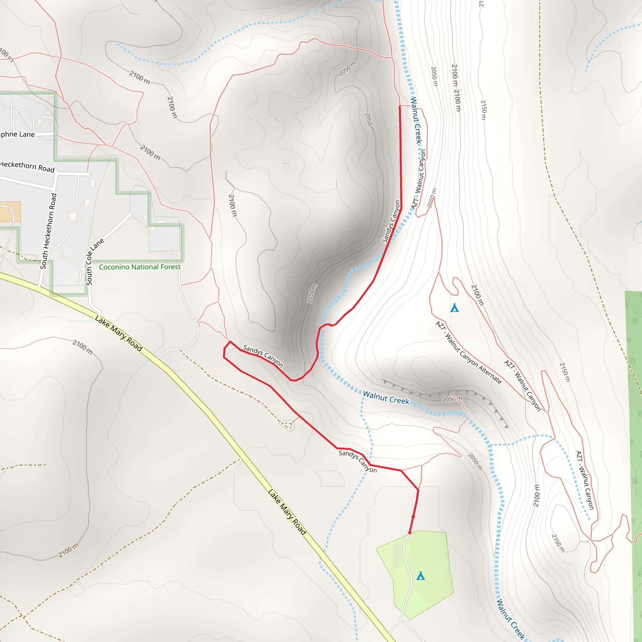 Sandys Canyon Trail mobile static map