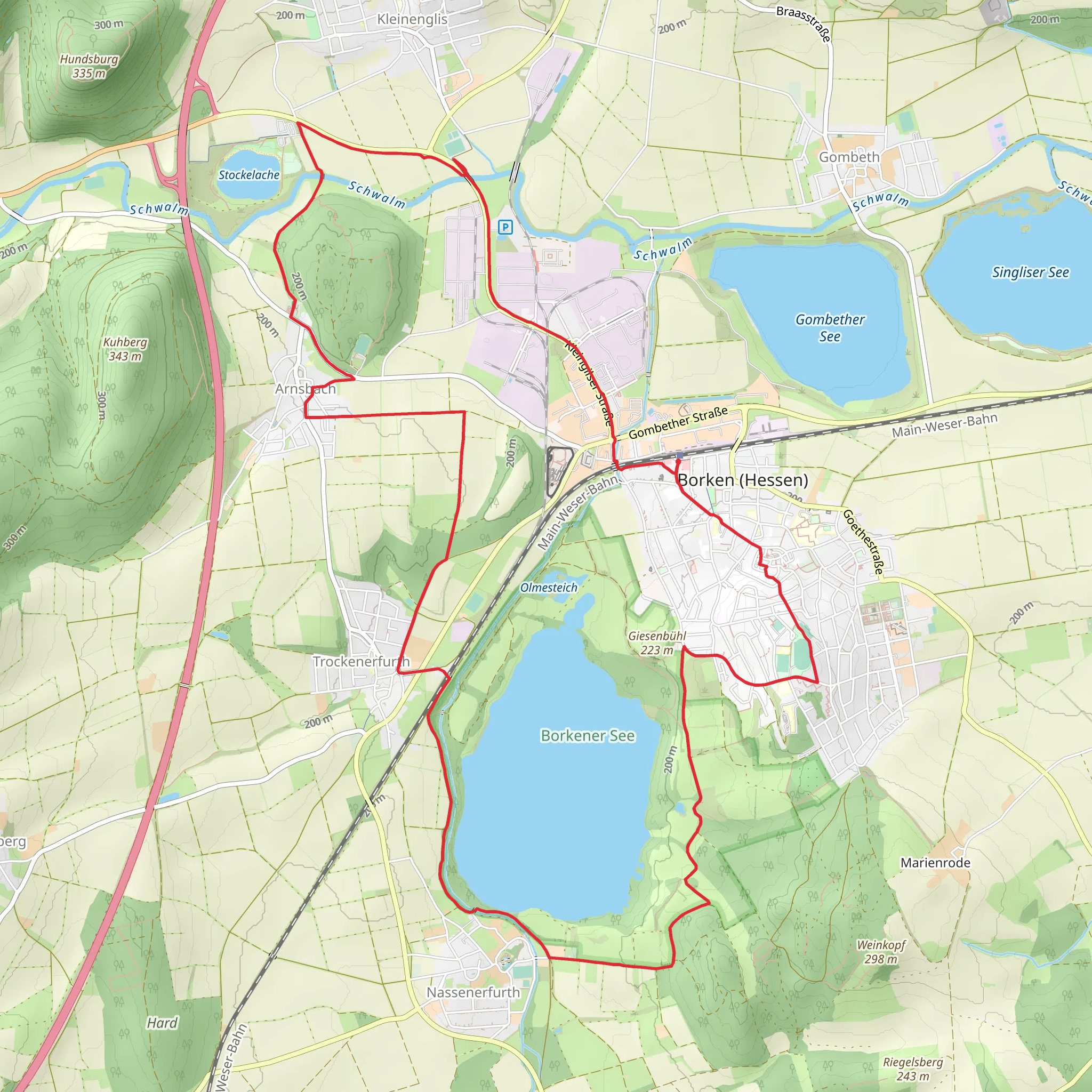 Borkener See and Kippe Altenburg Loop mobile static map