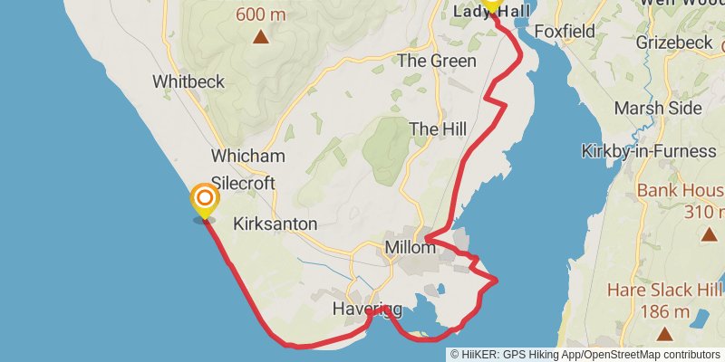 Cumbria Coastal Way stage 7 Map