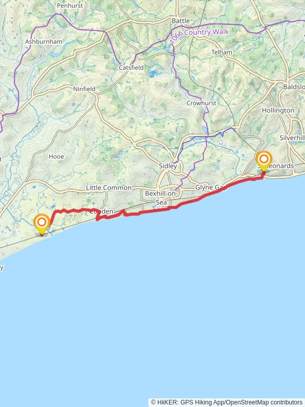 Normans Bay to West Marina mobile static map