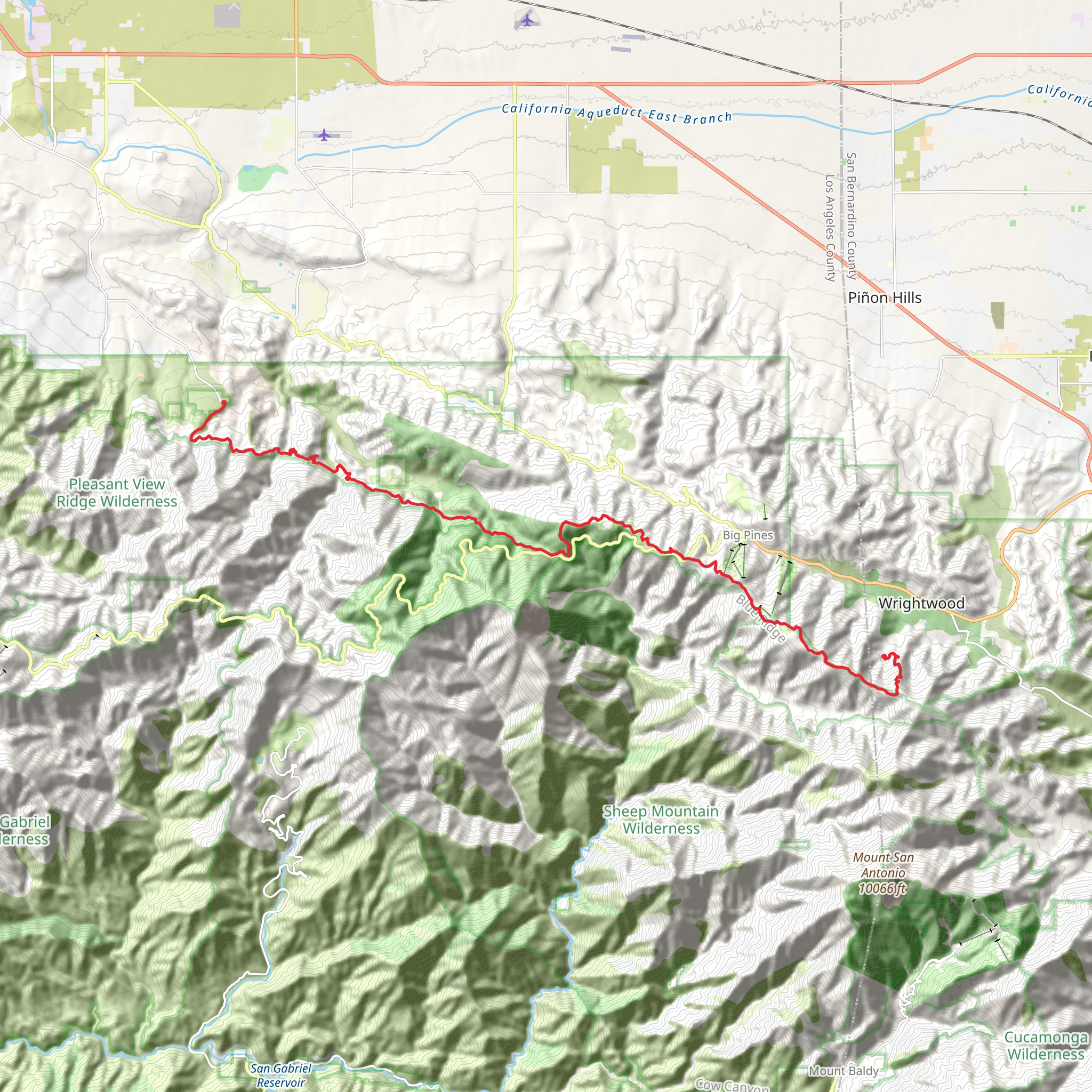 High Desert Trail, Pacific Crest Trail and Acorn Trail mobile static map