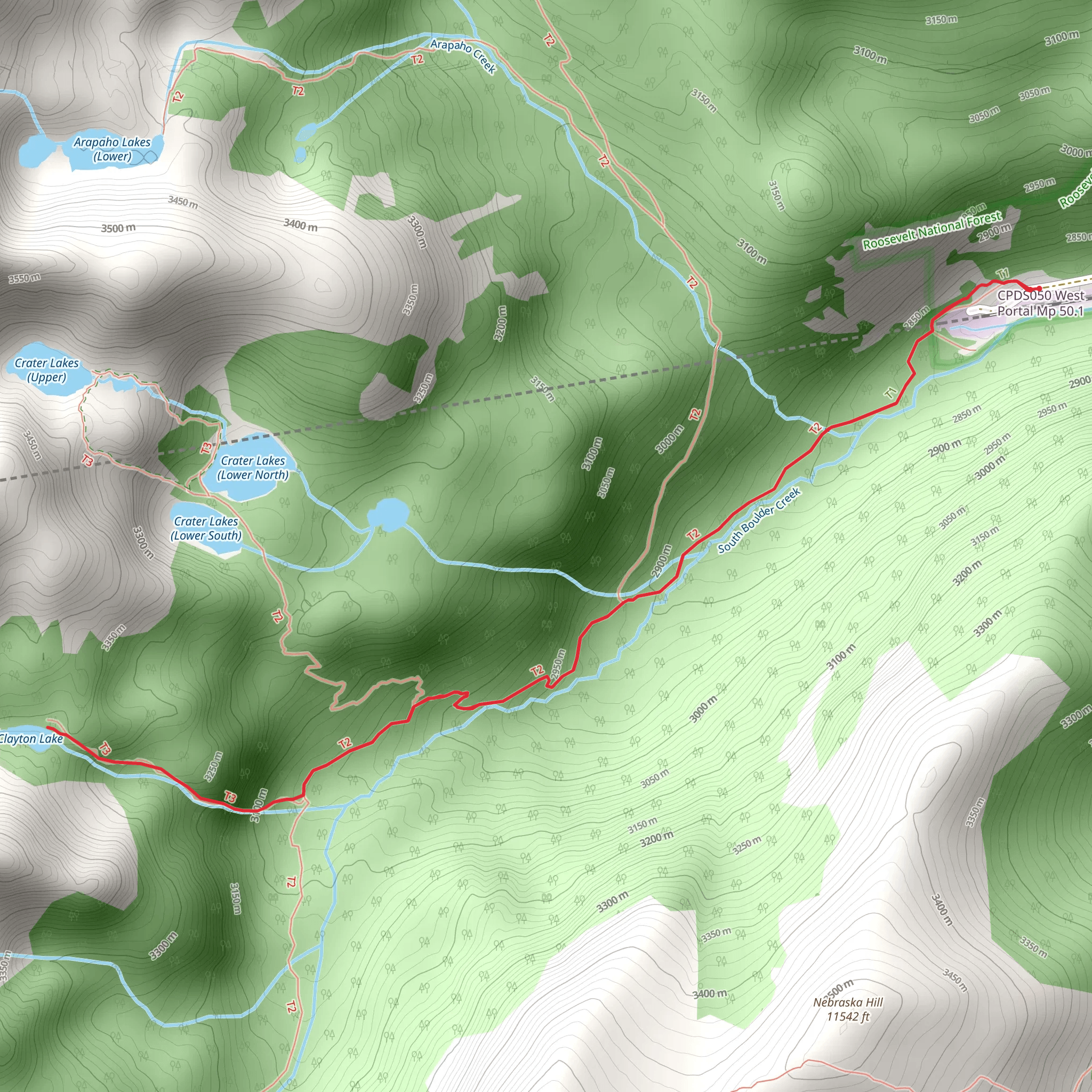 Clayton Lake Trail mobile static map