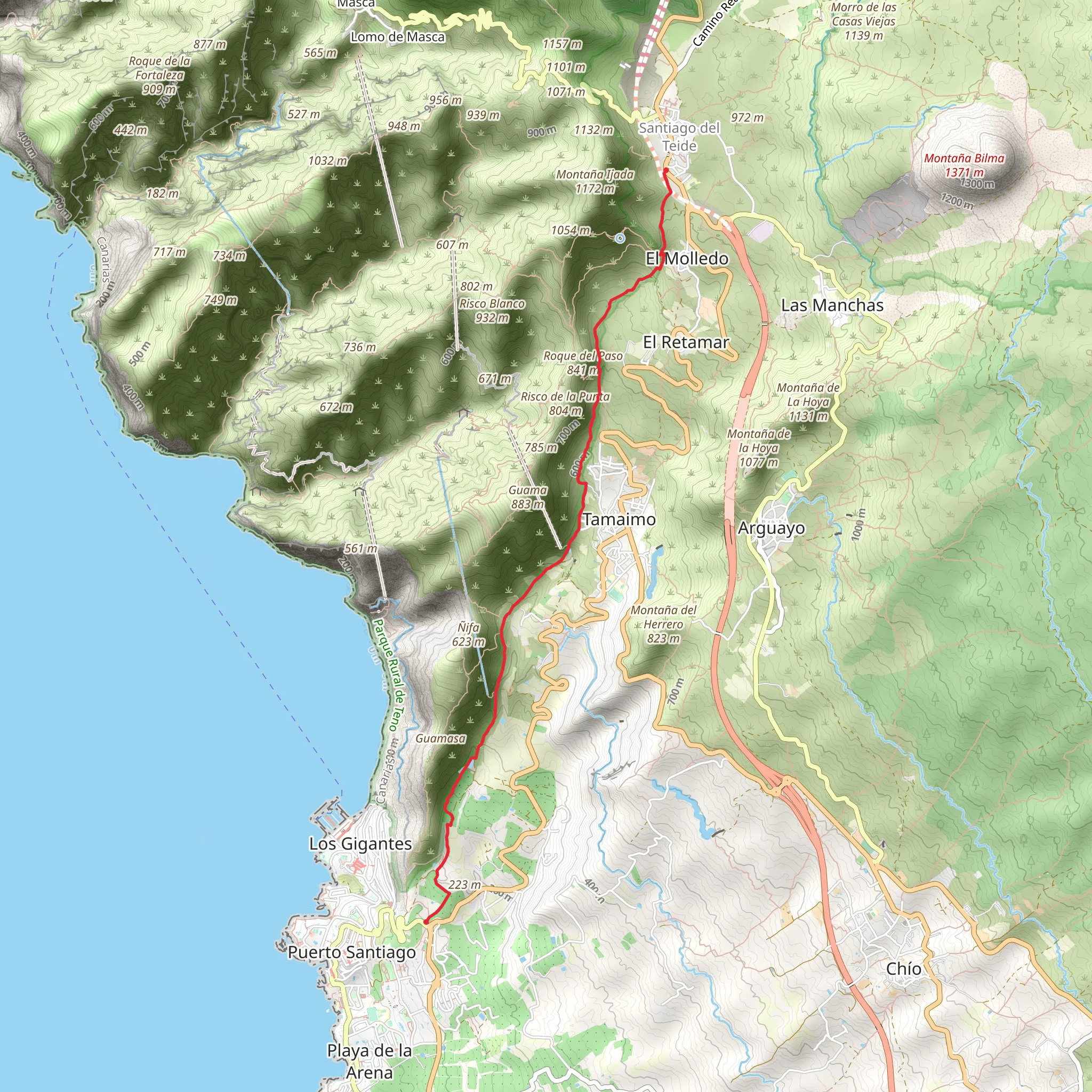 Santiago del Teide - Puerto de Santiago PR TF 65 mobile static map