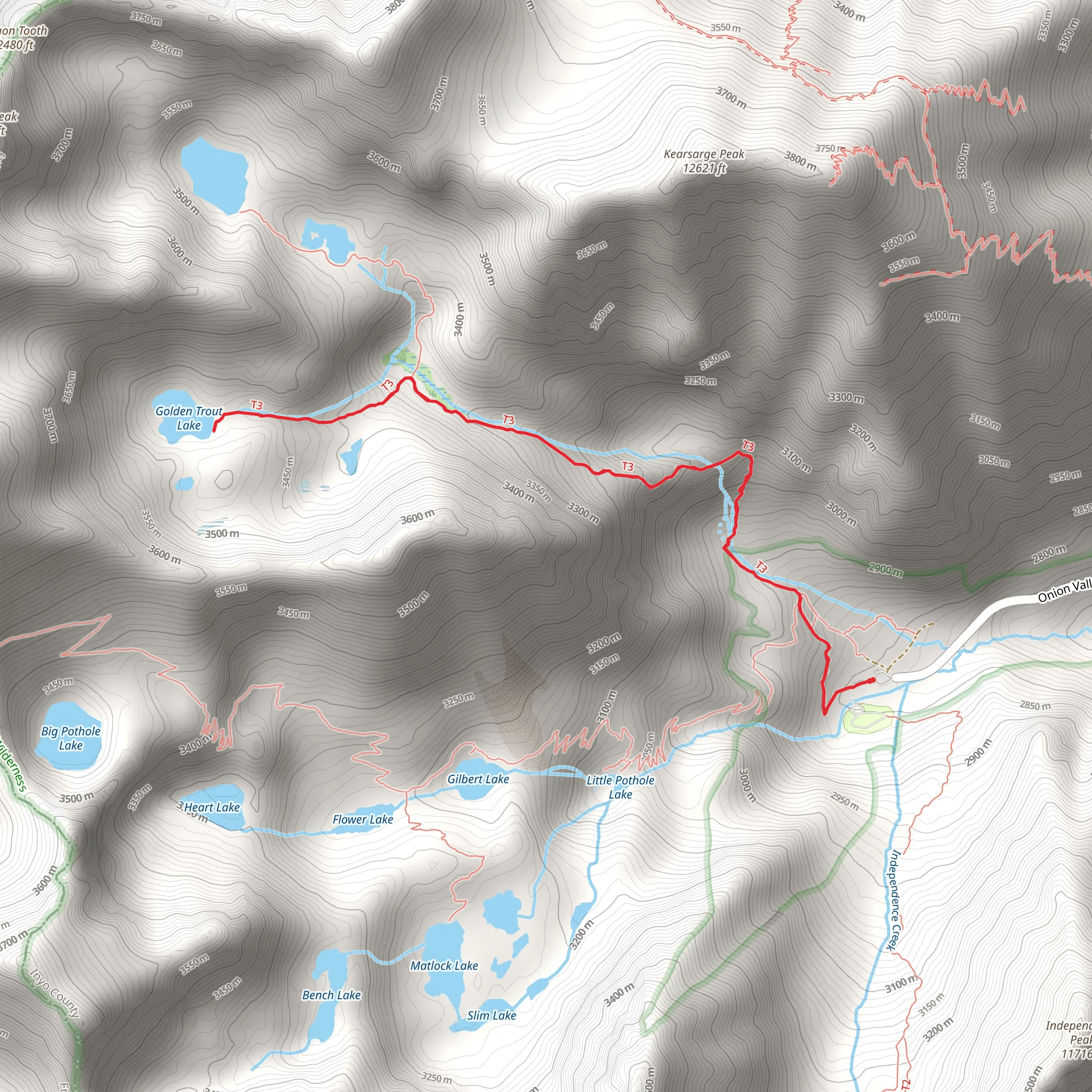 Golden Trout Lake Trail mobile static map