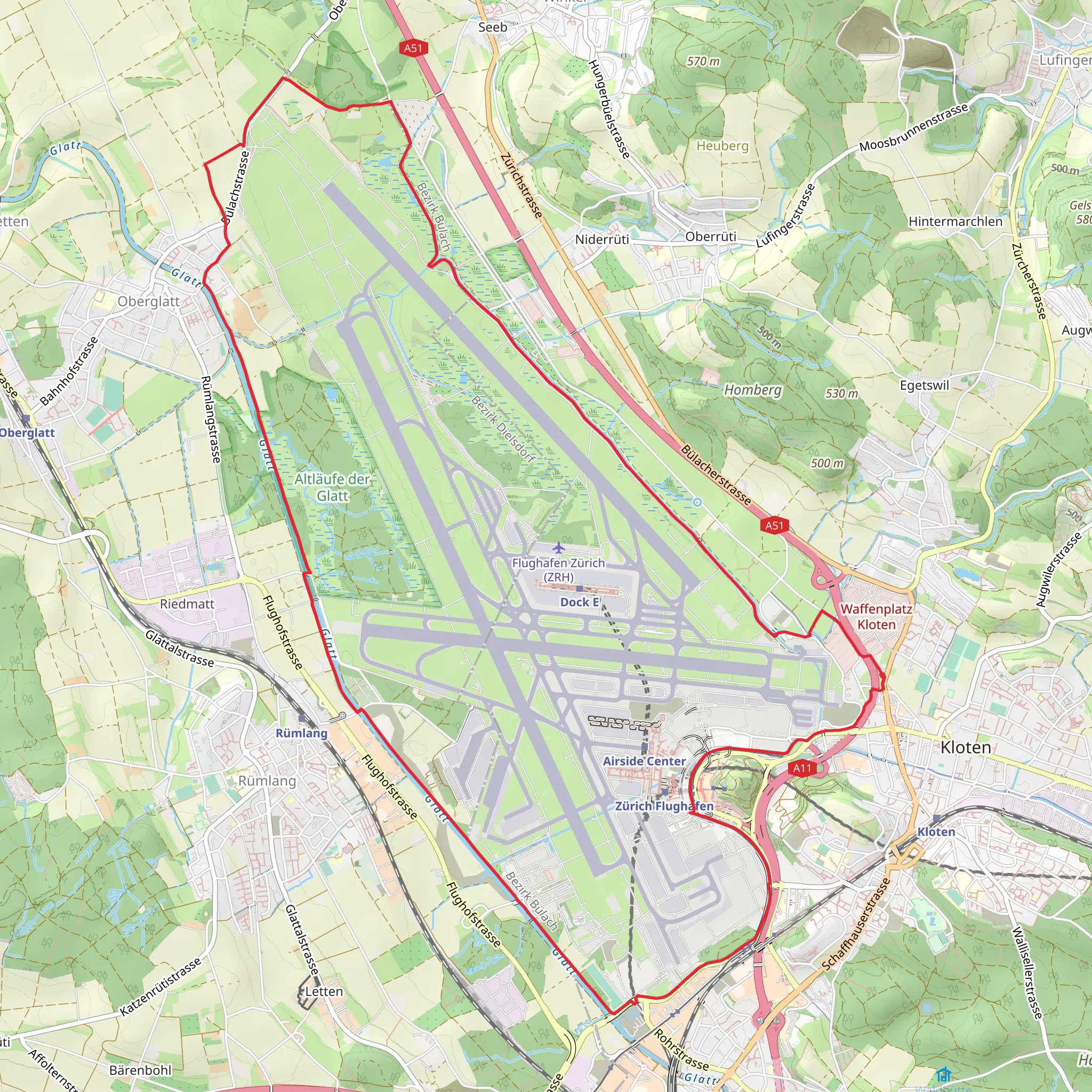 Flughafen Loop Trail mobile static map