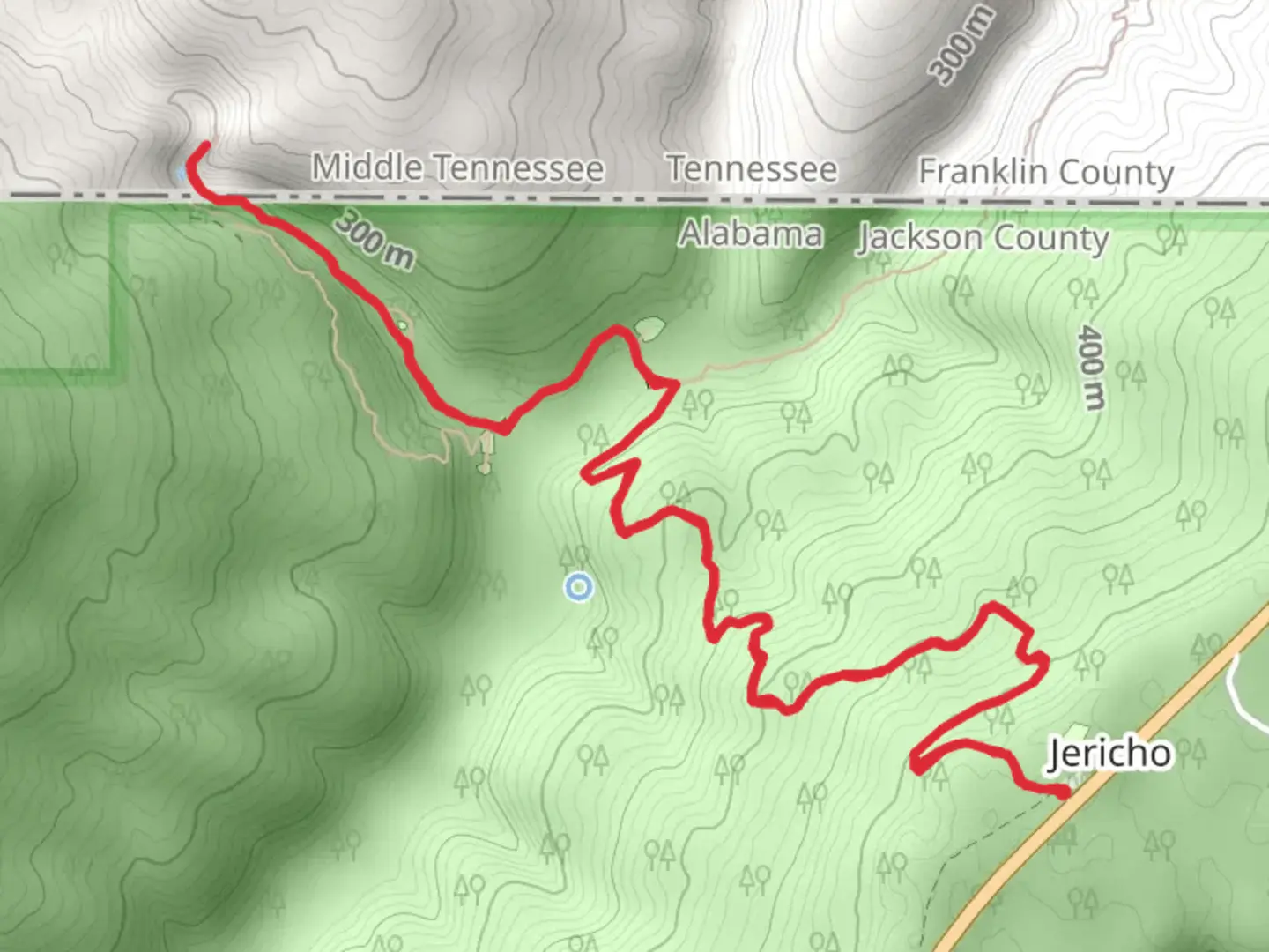 An image depicting the trail Walls Of Jericho Trail and its surrounding area.