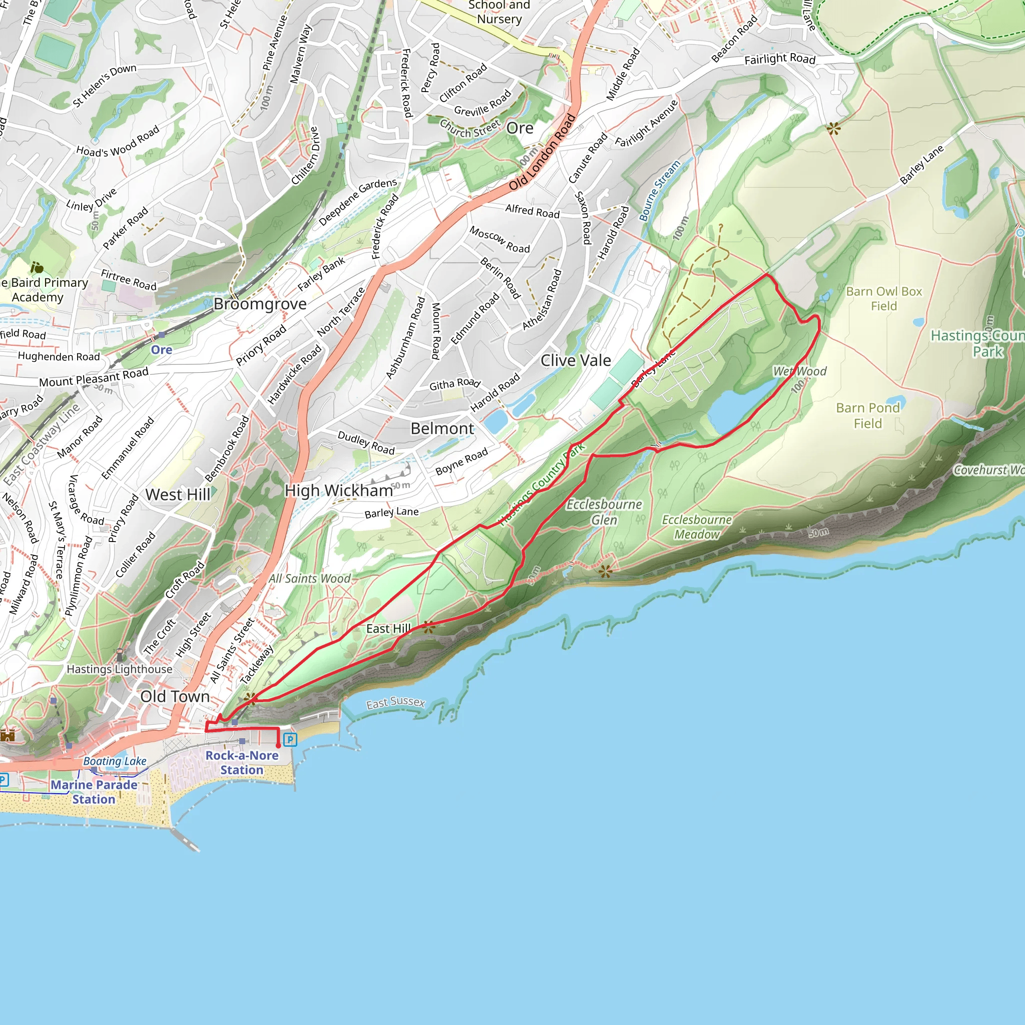 Ecclesbourne Reservoir Loop mobile static map