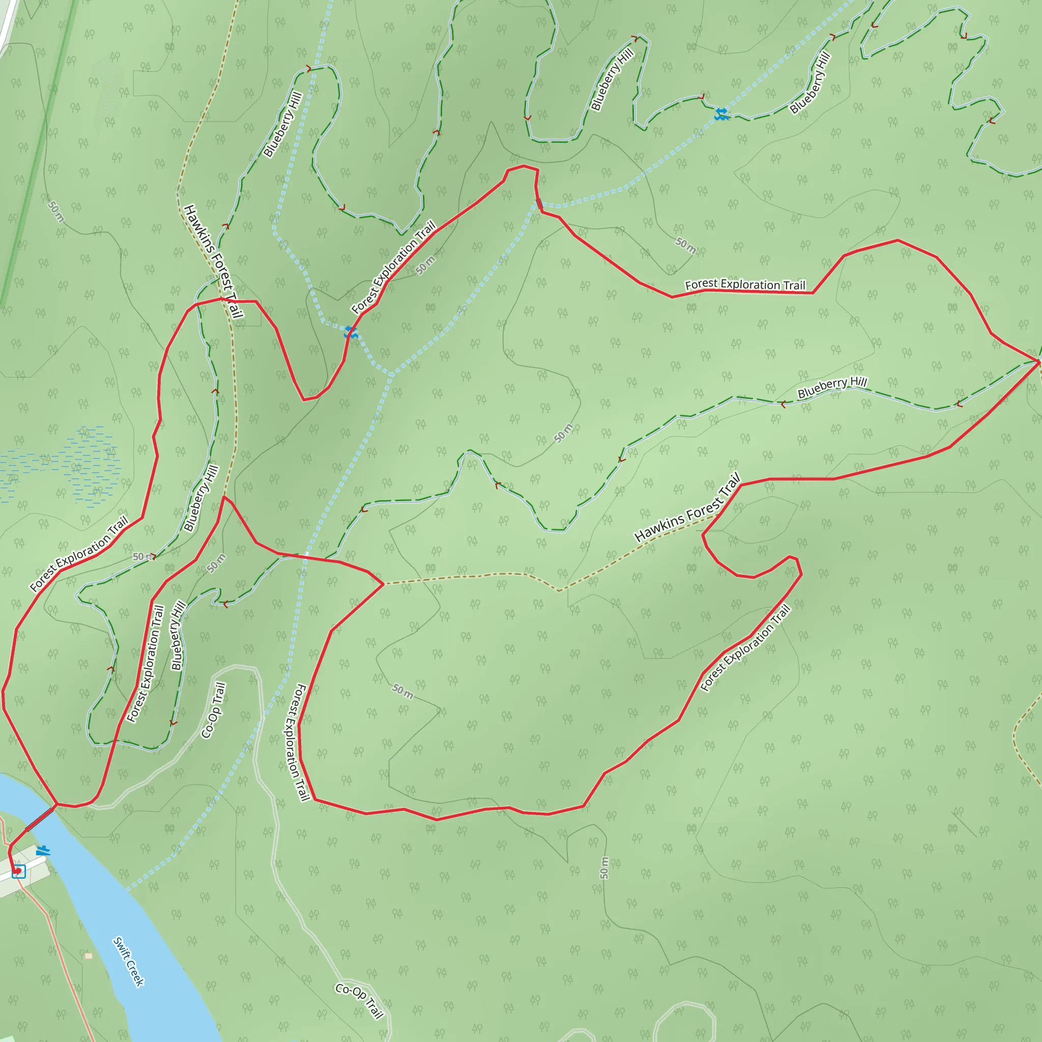 Forest Exploration Loop Trail mobile static map