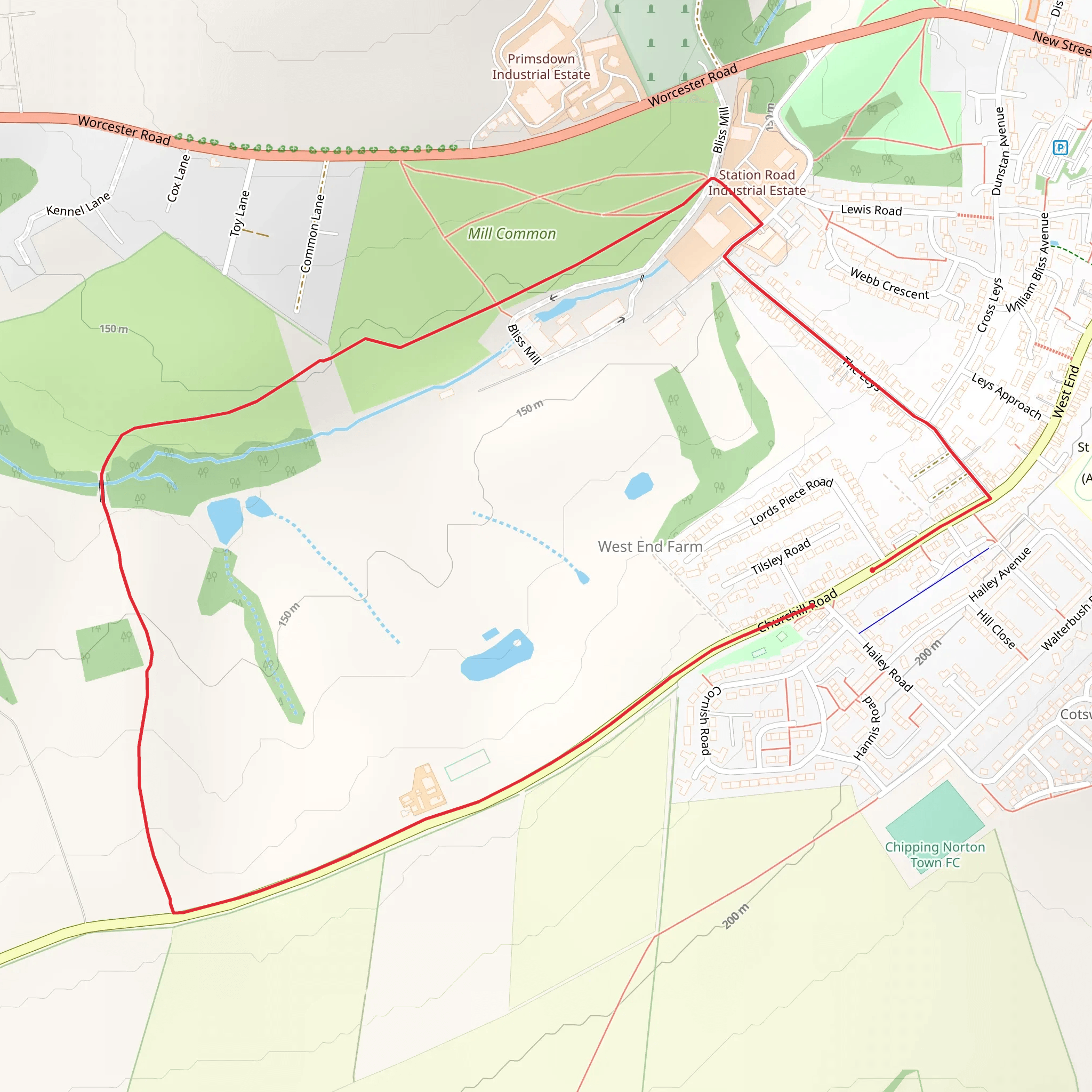 Chipping Norton Common Loop mobile static map
