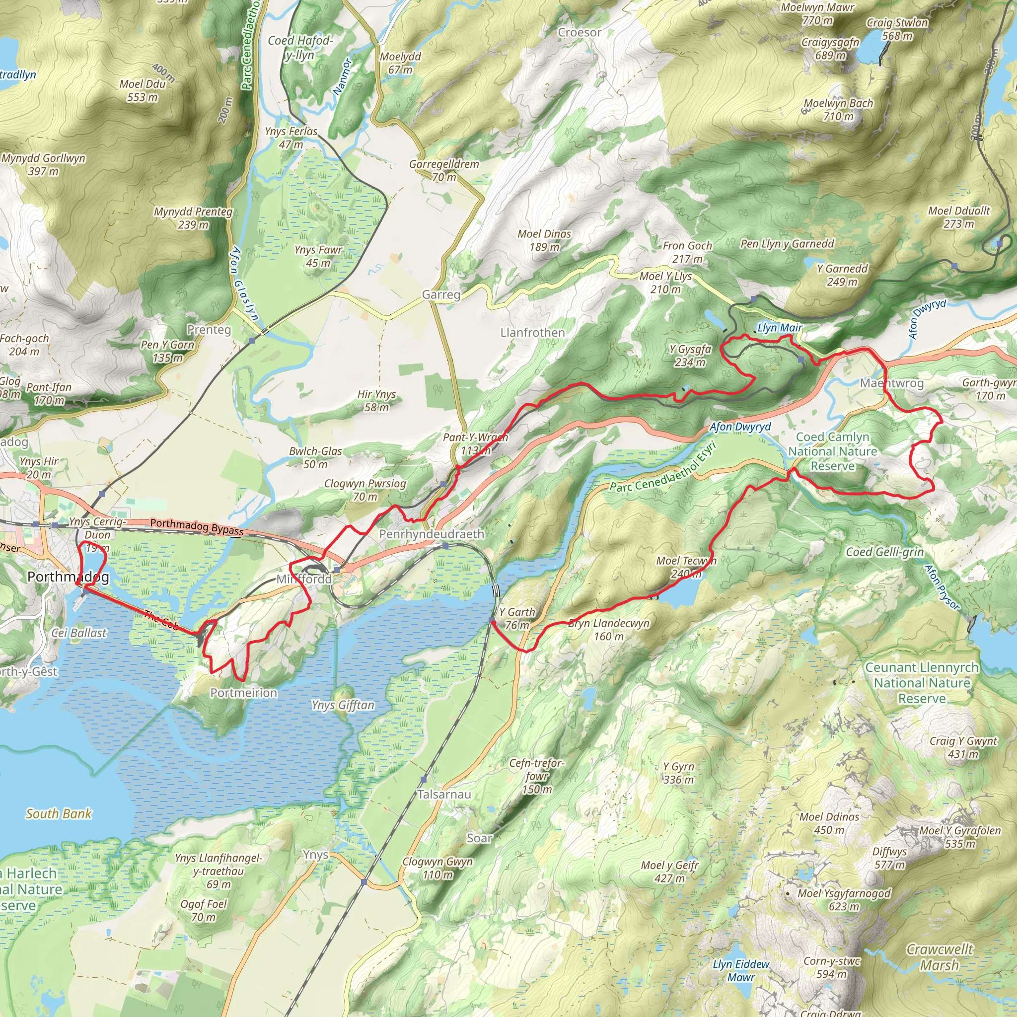 Llandecwyn Station to Porthmadog Walk mobile static map