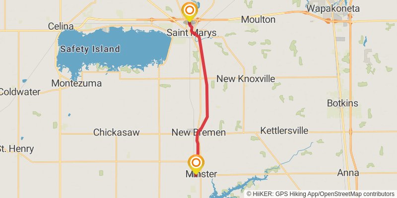 North Country Trail - Ohio stage 12 Map