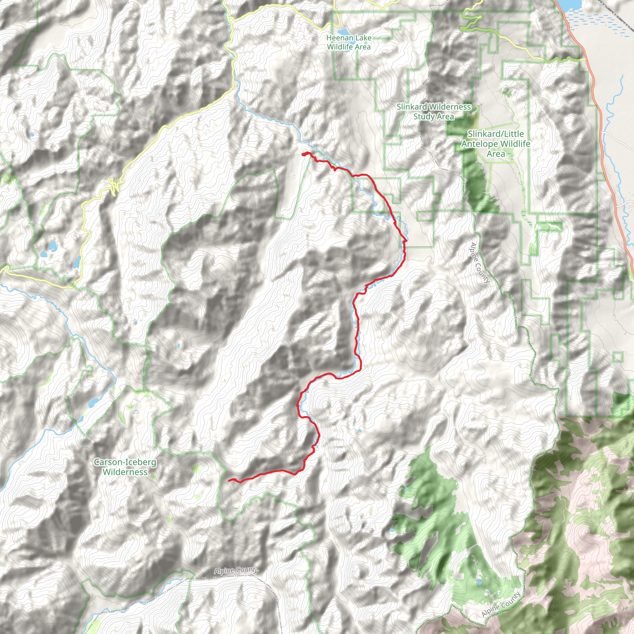 East Carson River Trail mobile static map