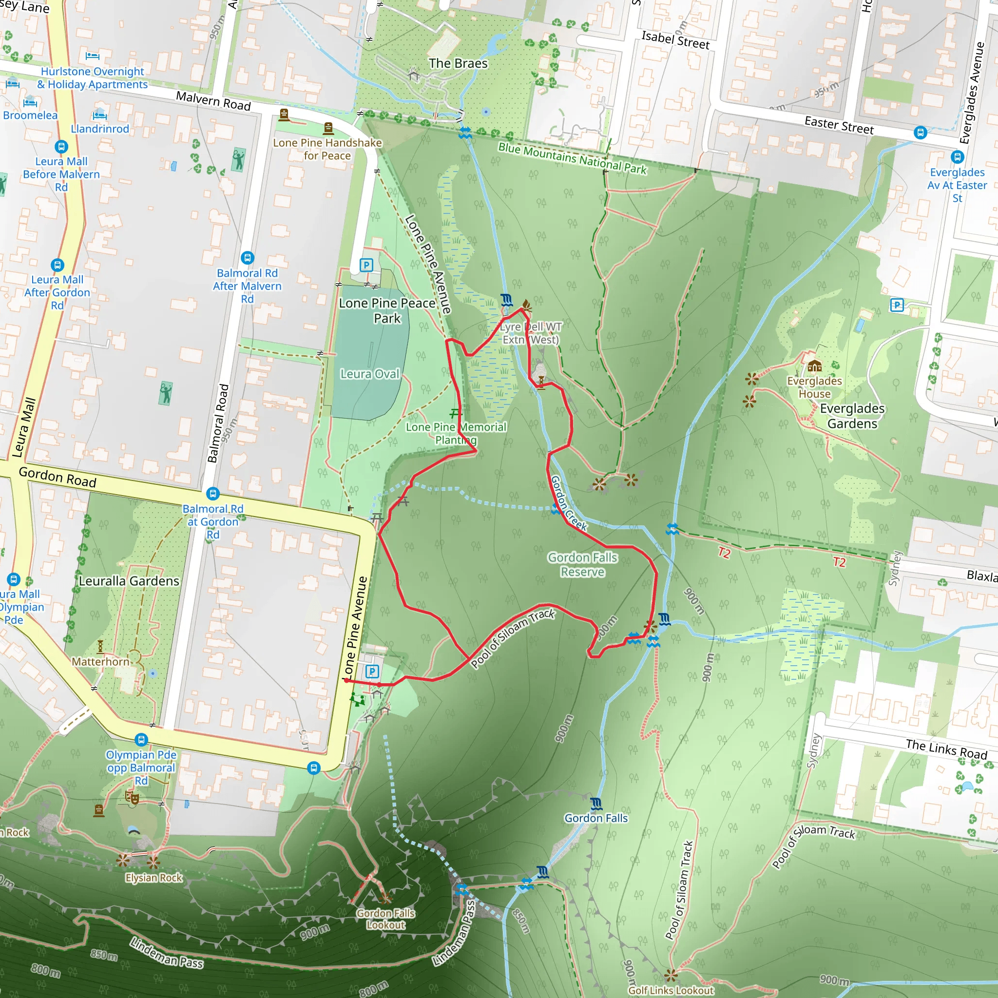 Lyrebird Dell Track mobile static map
