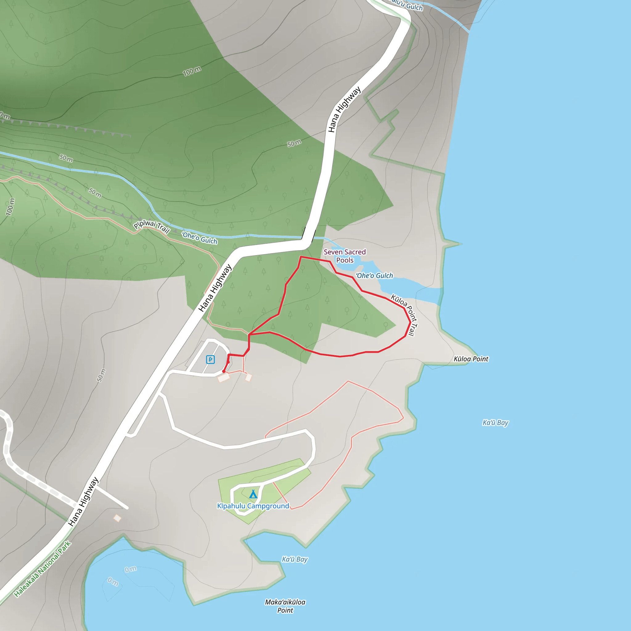 Kuloa Point Trail mobile static map