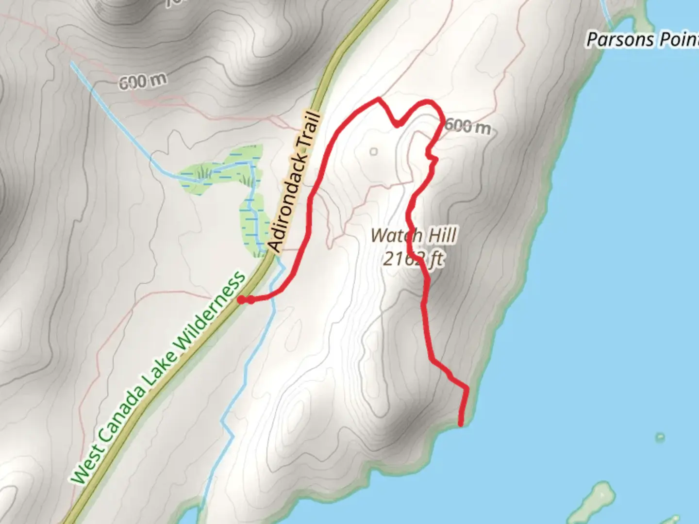 An image depicting the trail Watch Hill Trail and its surrounding area.