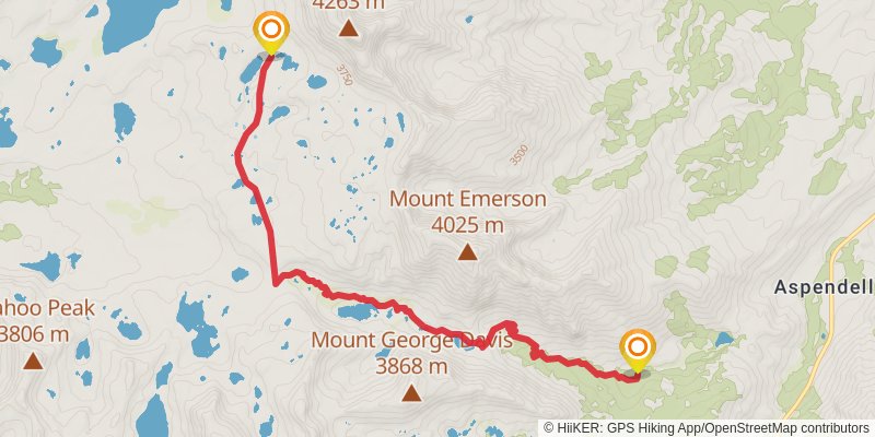 Humphreys Lakes via Piute Pass Trail stage 2 Map