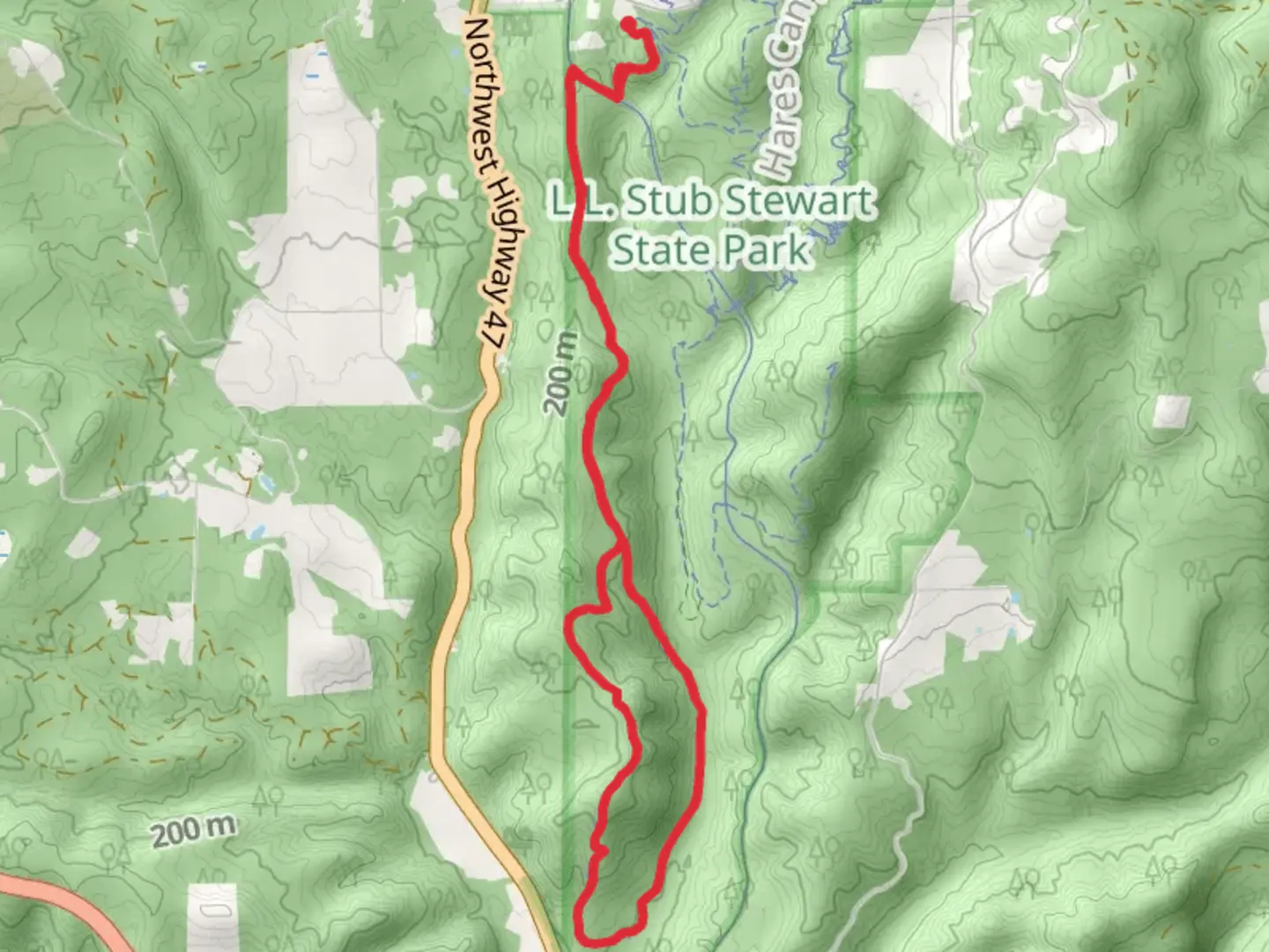 An image depicting the trail Banks-Vernonia State and Bumping Knots Loop Trail and its surrounding area.