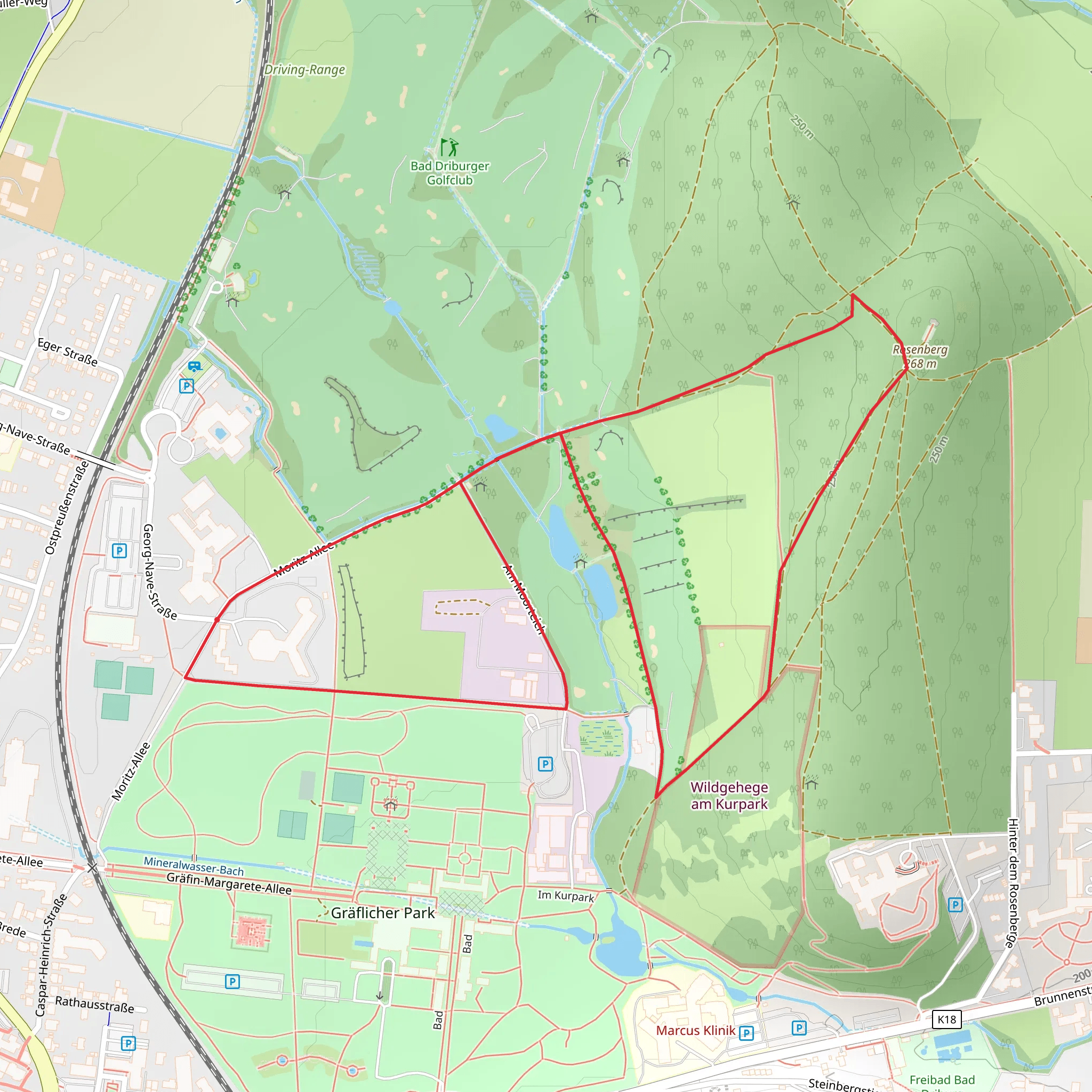 Thermalbad Thermalquelle and Rosenberg Loop mobile static map