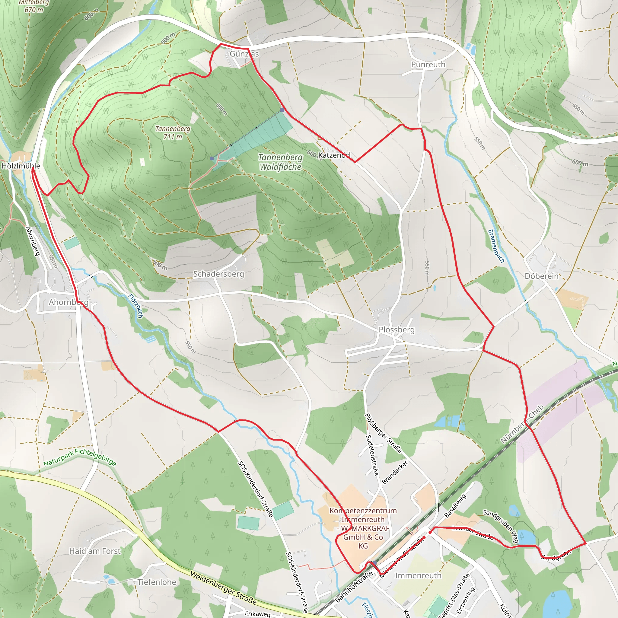 Suedweg and Floetztalweg Loop mobile static map