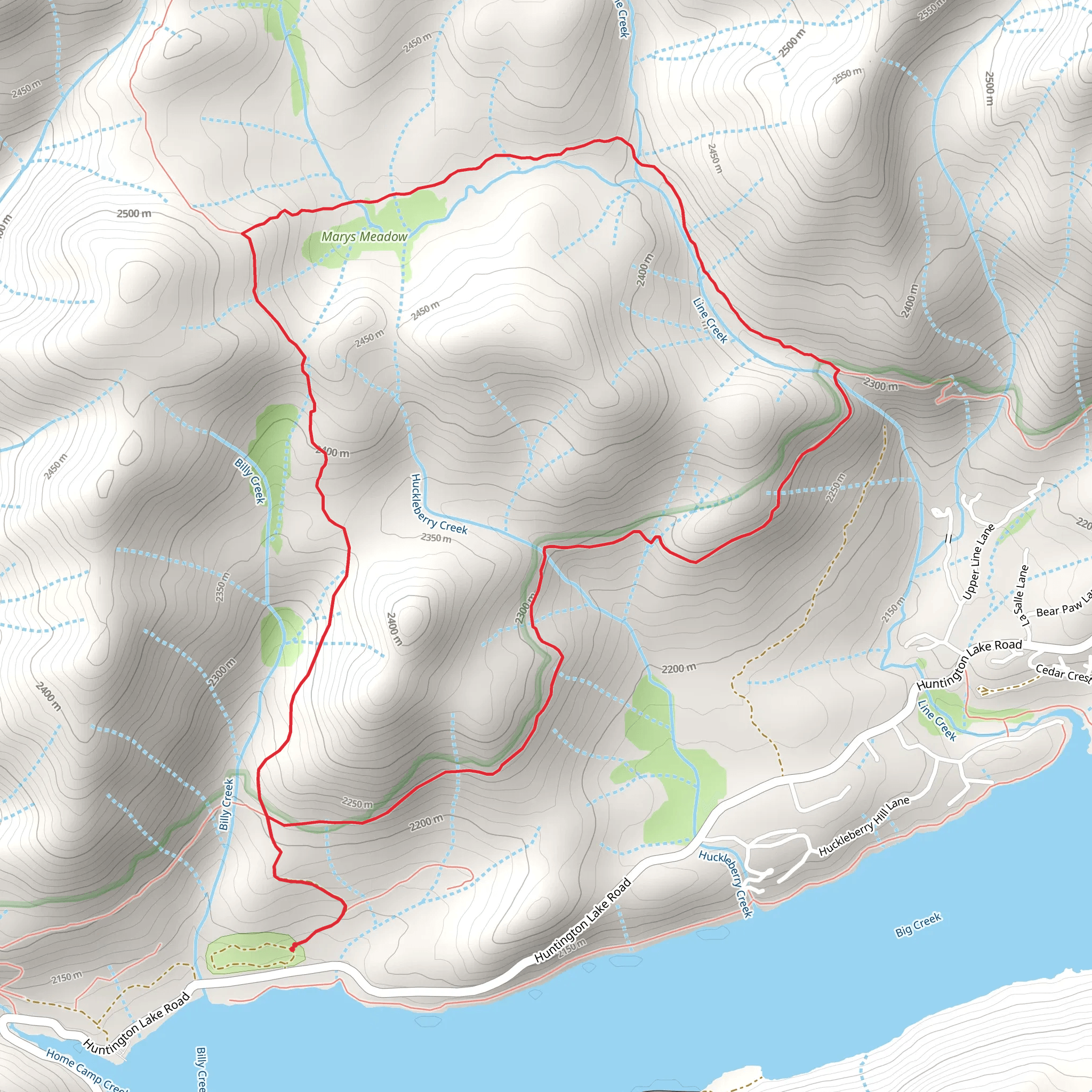 Marys Meadow Trail via Kaiser Loop Trail mobile static map