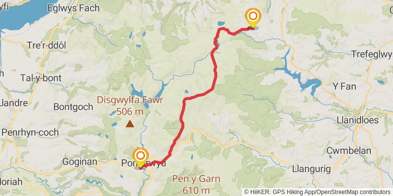 Cambrian Way stage 16 Map