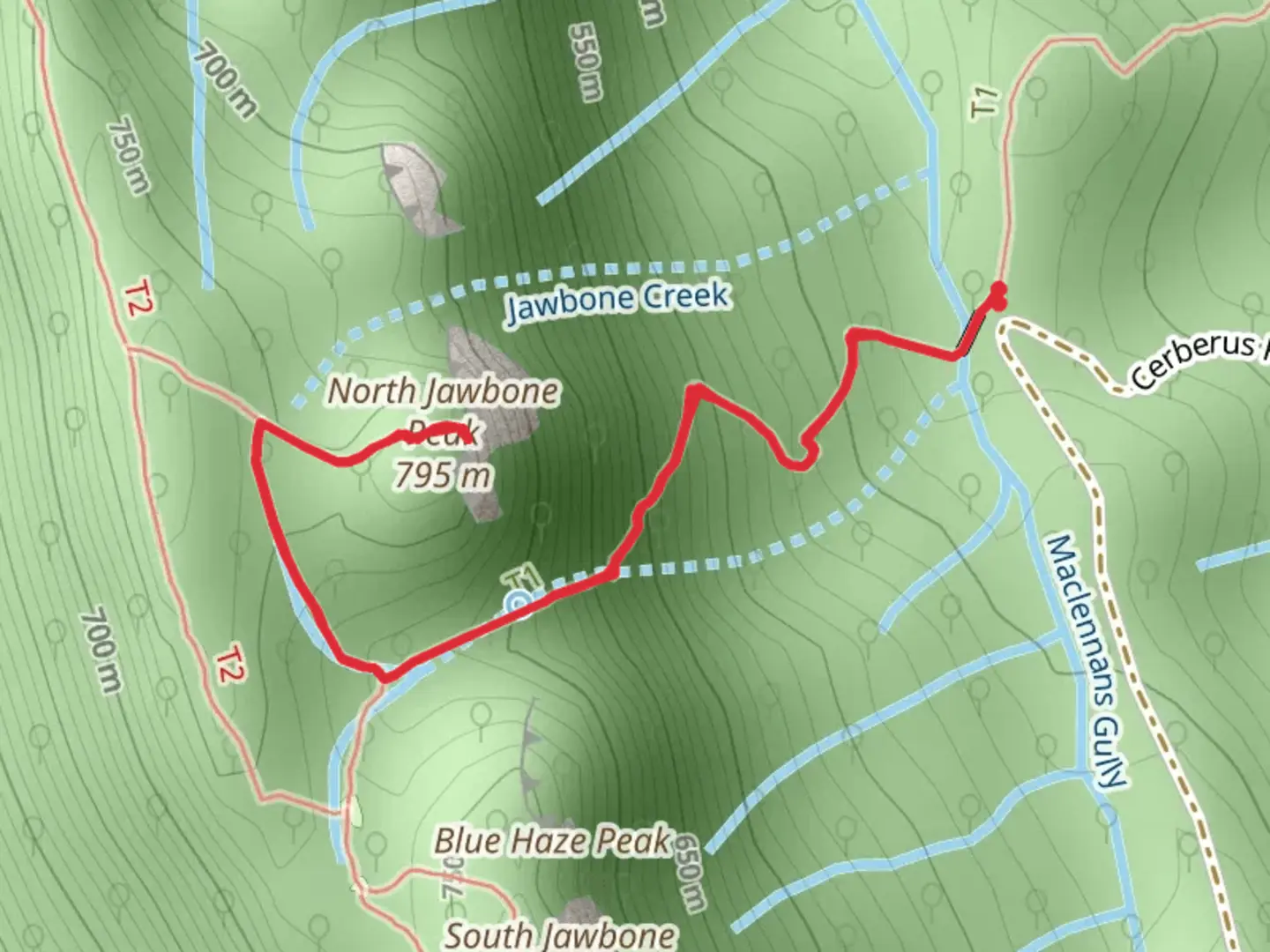 An image depicting the trail North Jawbone Peak Trail and its surrounding area.