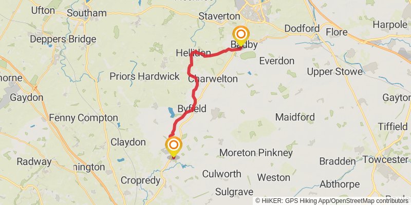 Wellingborough Loop in West Northamptonshire stage 2 Map