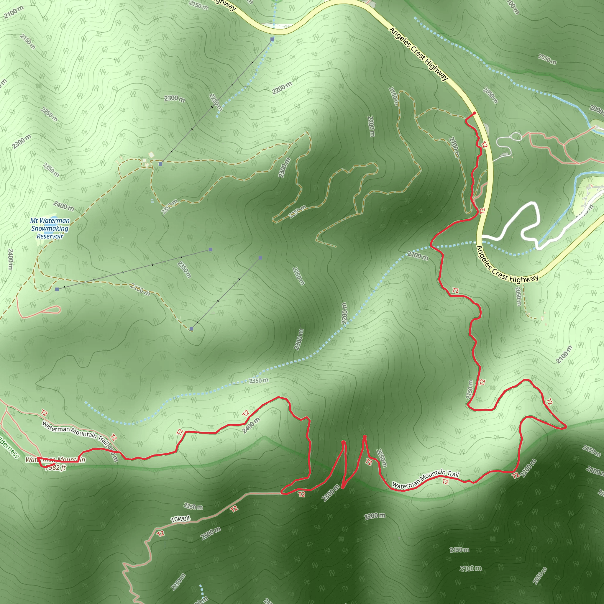 Waterman Mountain mobile static map