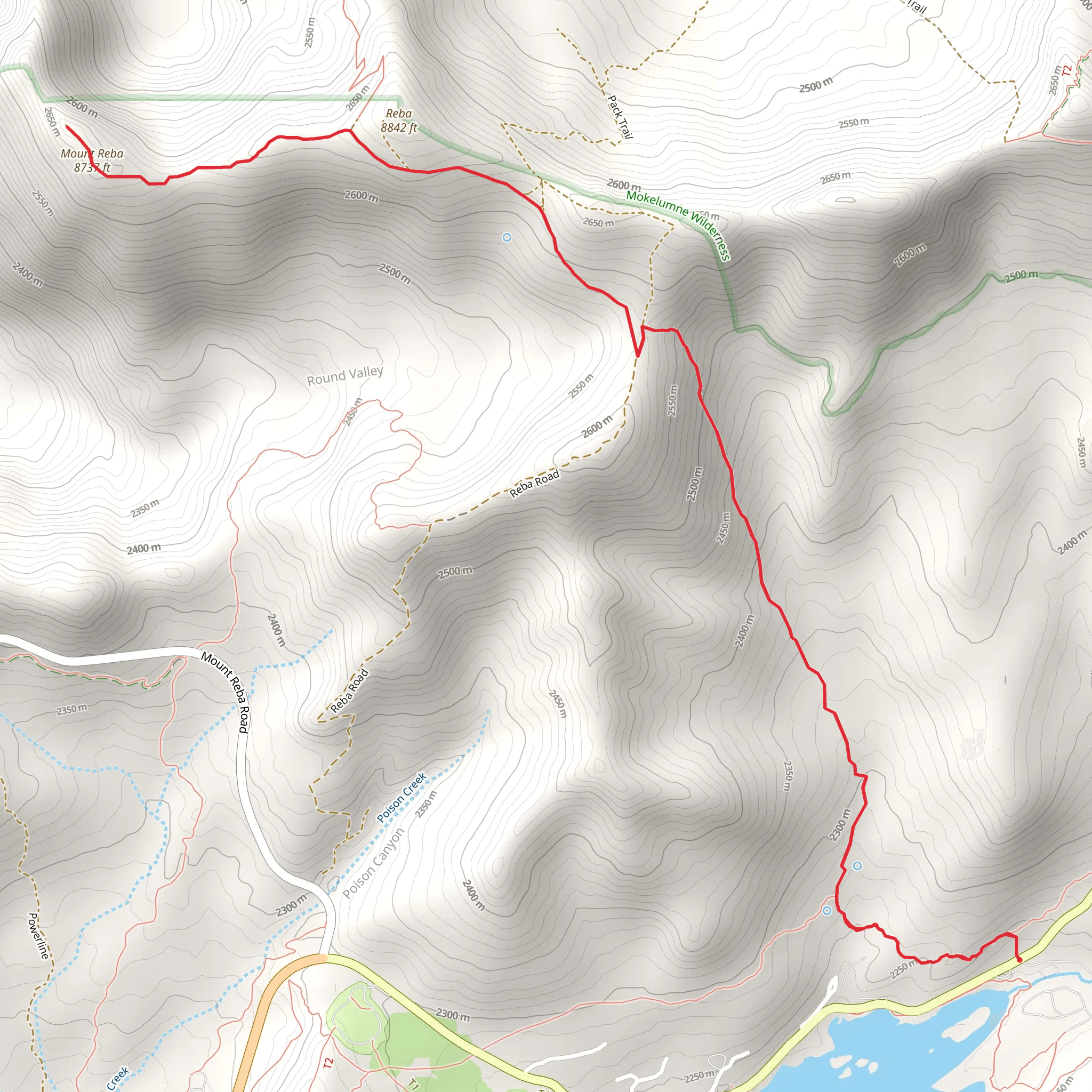 Mount Reba and Reba via Bee Gulch Trail mobile static map