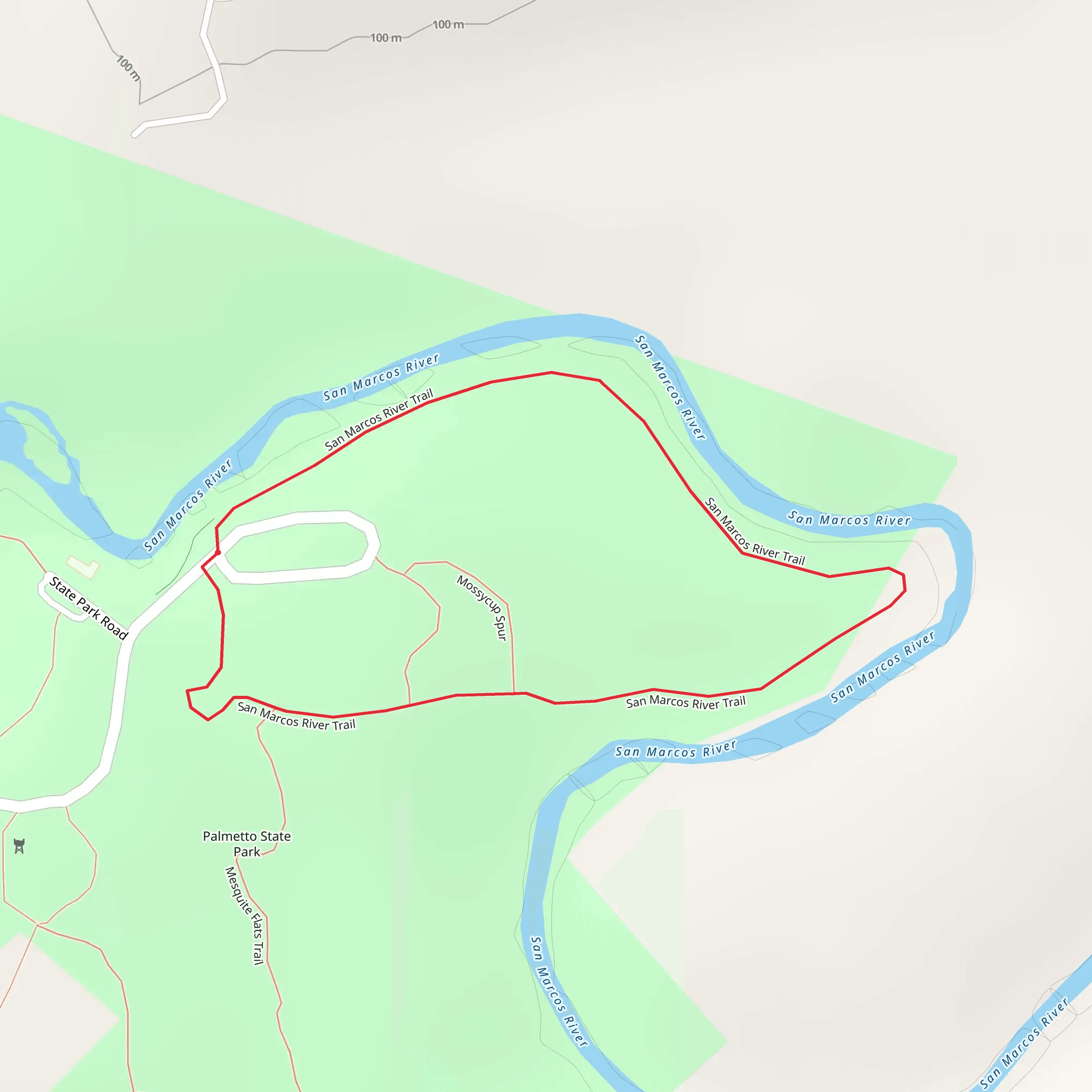 San Marcos River Trail Loop mobile static map
