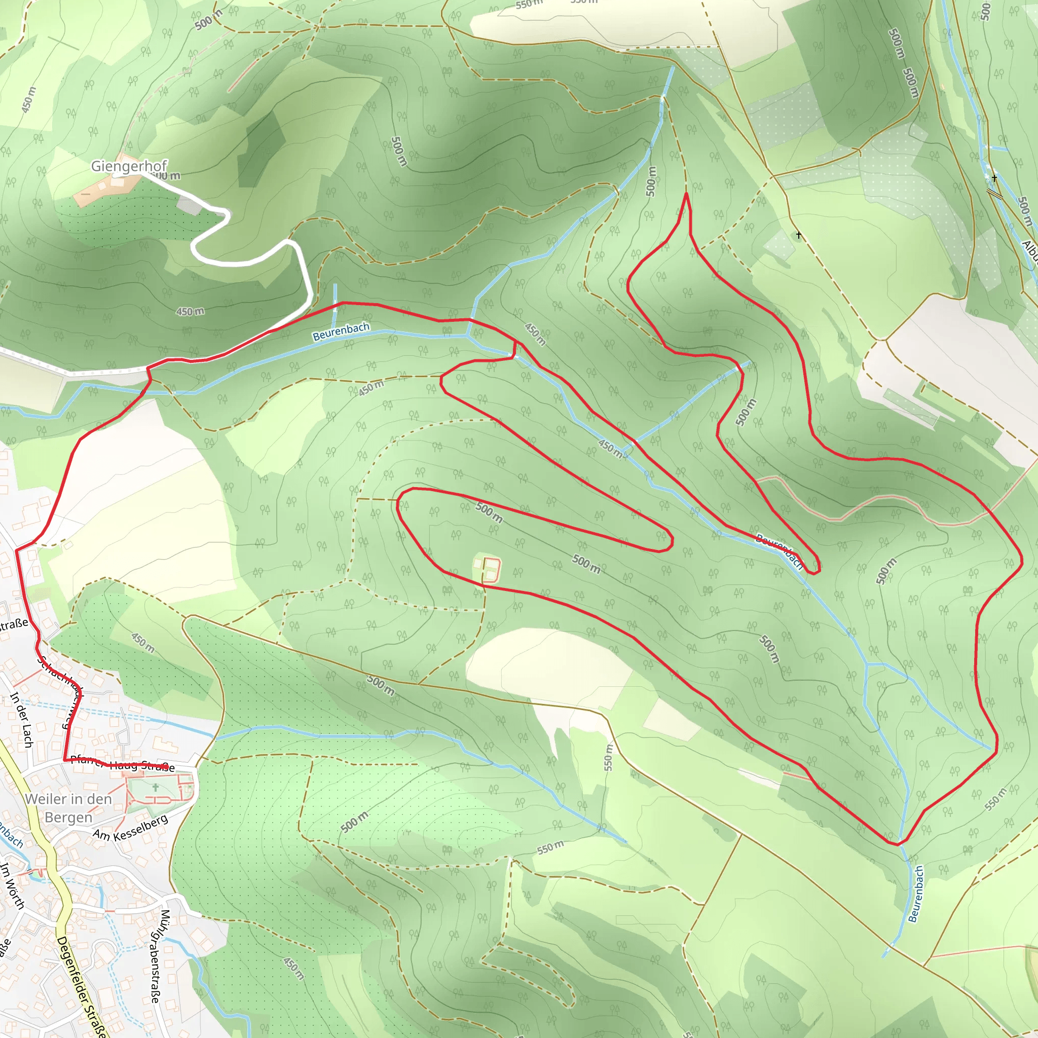 Weiler in den Bergen North Loop mobile static map