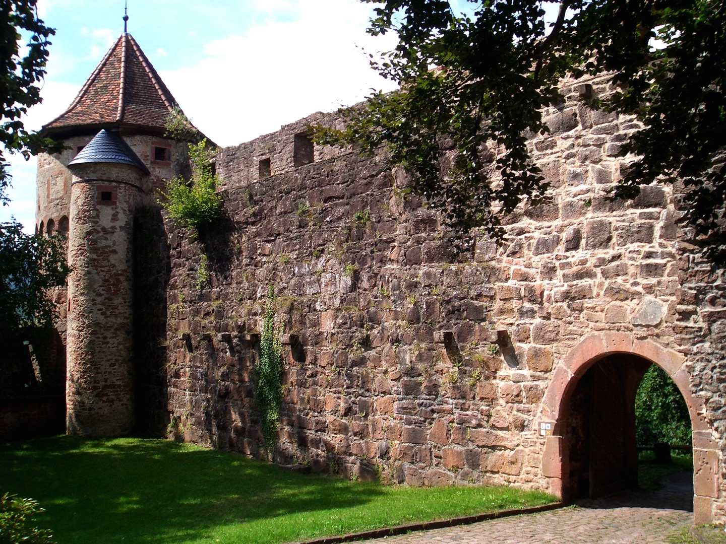 An image depicting the trail Neckarsteig and Hessenweg and its surrounding area.