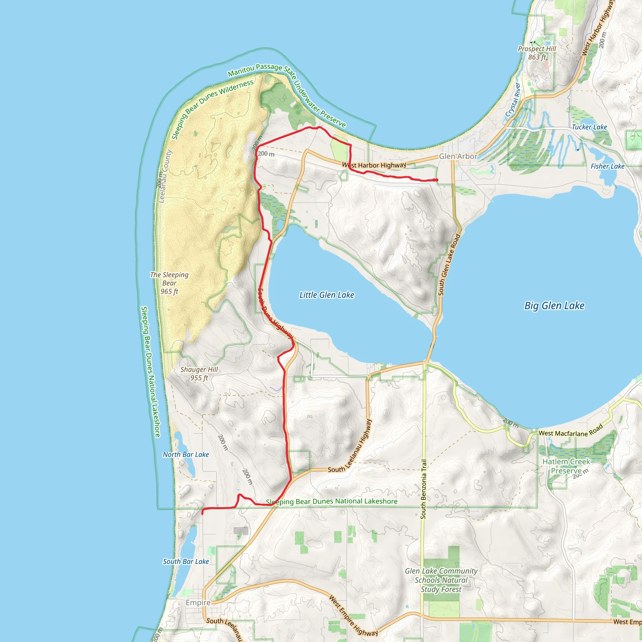 Sleeping Bear Heritage Trail mobile static map