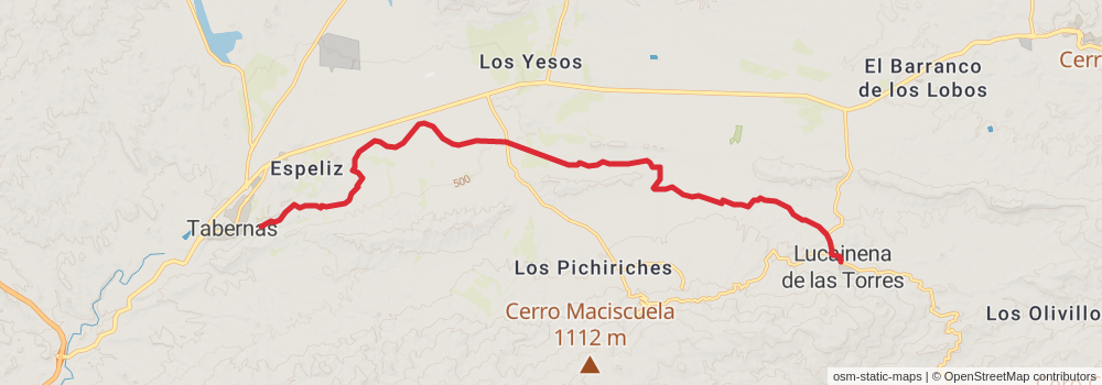 GR 244 Sendero de los Pueblos del Interior - Andalucía stage 5 Map