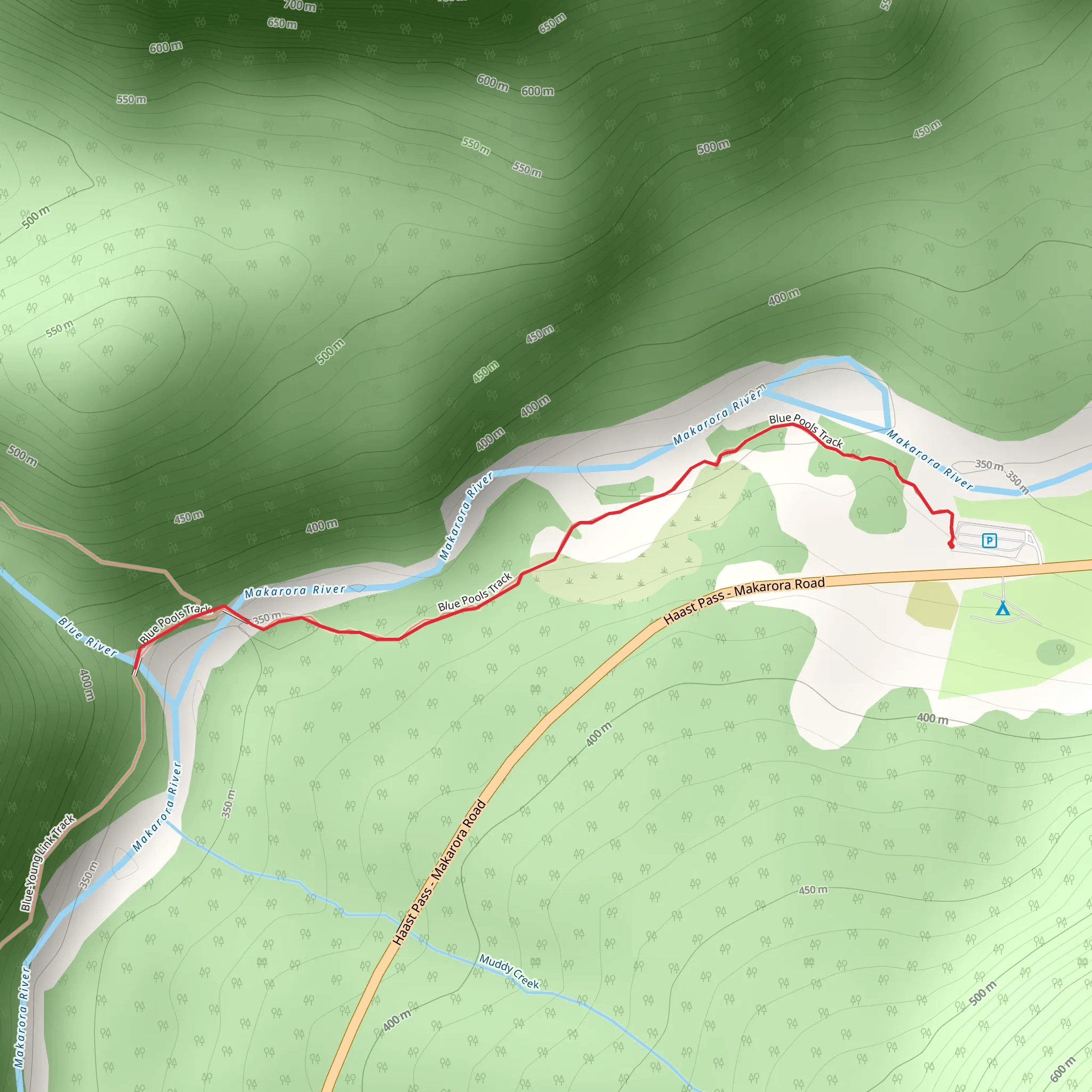 Blue Pools Track mobile static map