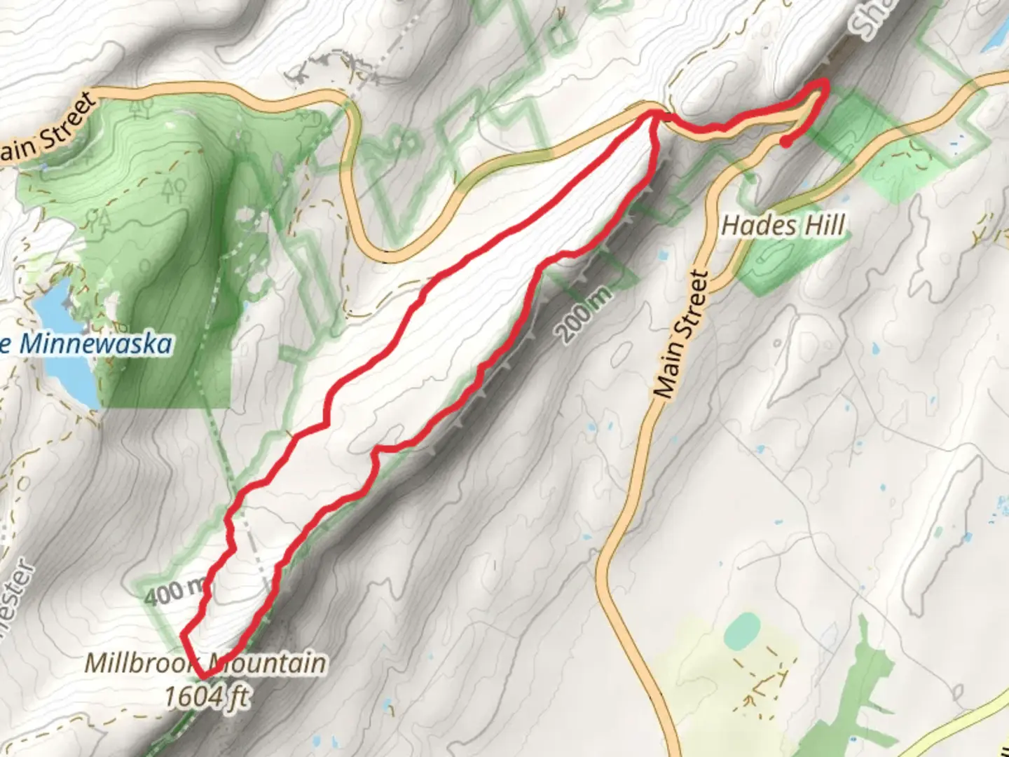 An image depicting the trail Millbrook Mountain and Coxing Kill Loop Trail and its surrounding area.