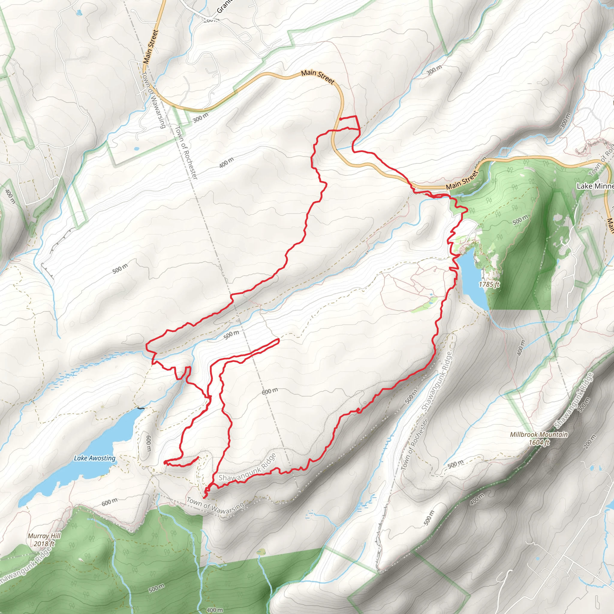 Jenny Lane and Minnewaska Lake Trail mobile static map