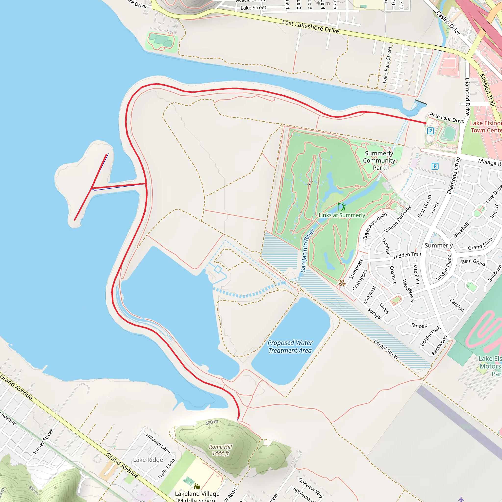 Lake Elsinore East Shore Walk mobile static map