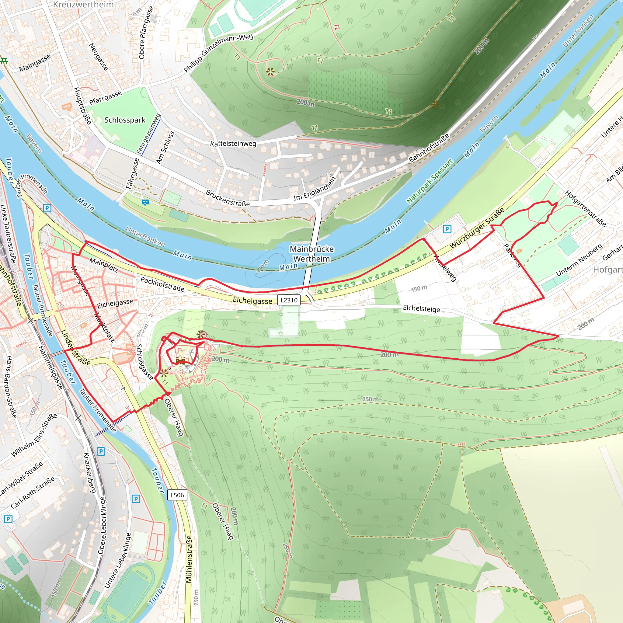Amselweg, Jüdischer Friedhof and Tauber Promenade Loop mobile static map