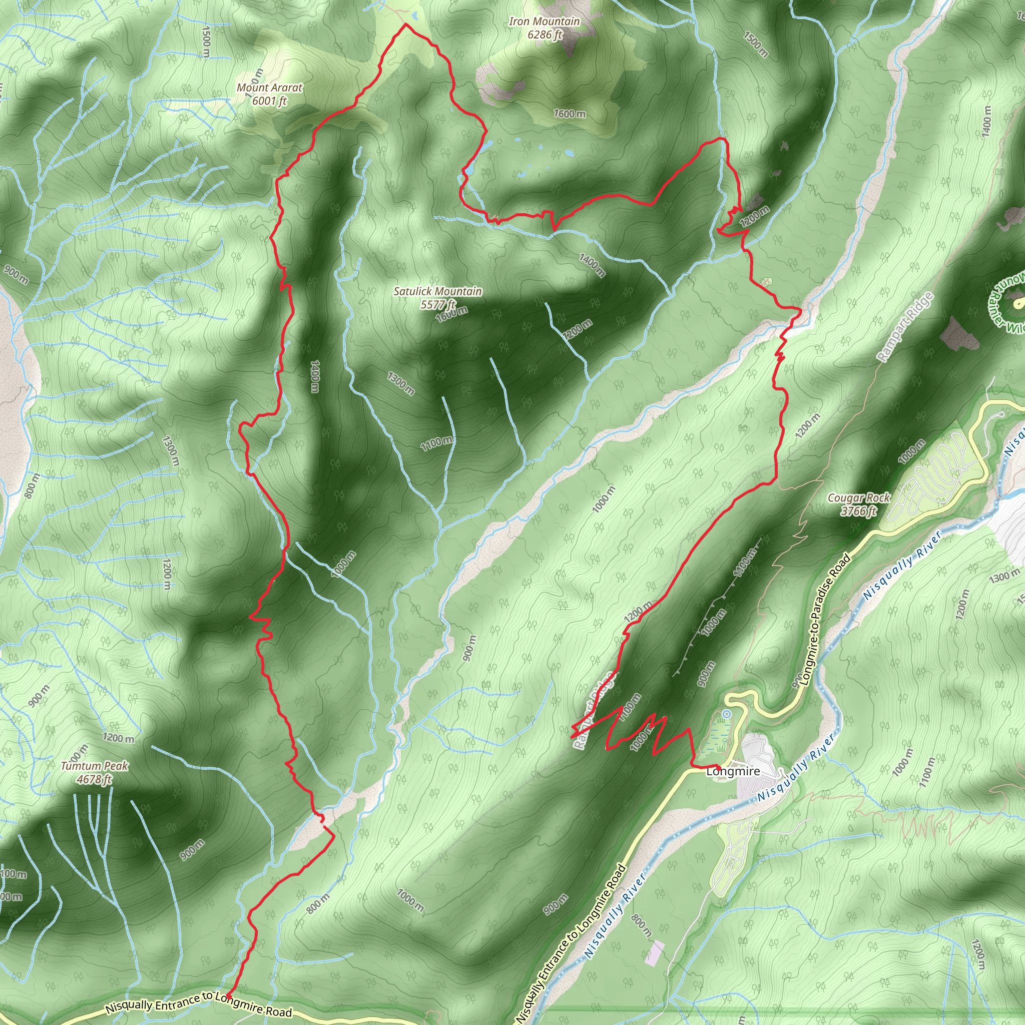 Kautz to Longmire via Indian Henry's Hunting Ground Horseshoe Trail mobile static map