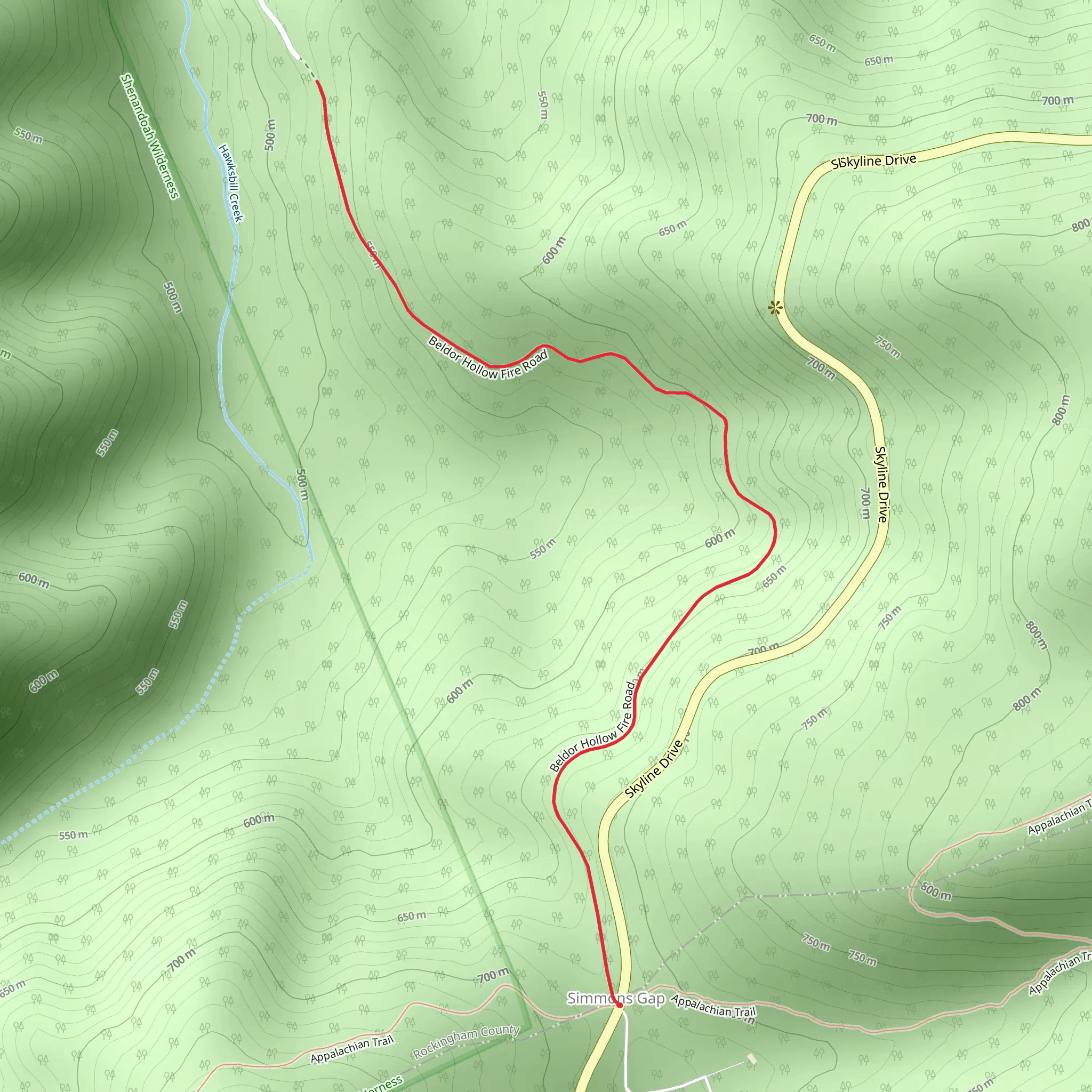 Beldor Fire Road mobile static map