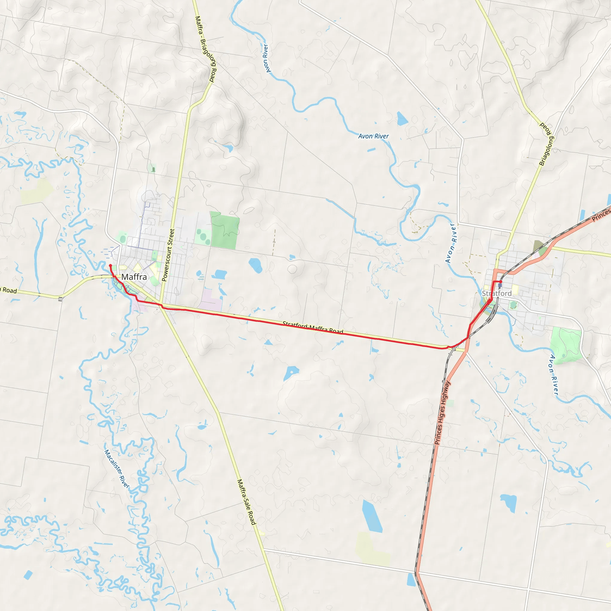 Gippsland Plains Trail - Maffra to Stratford mobile static map