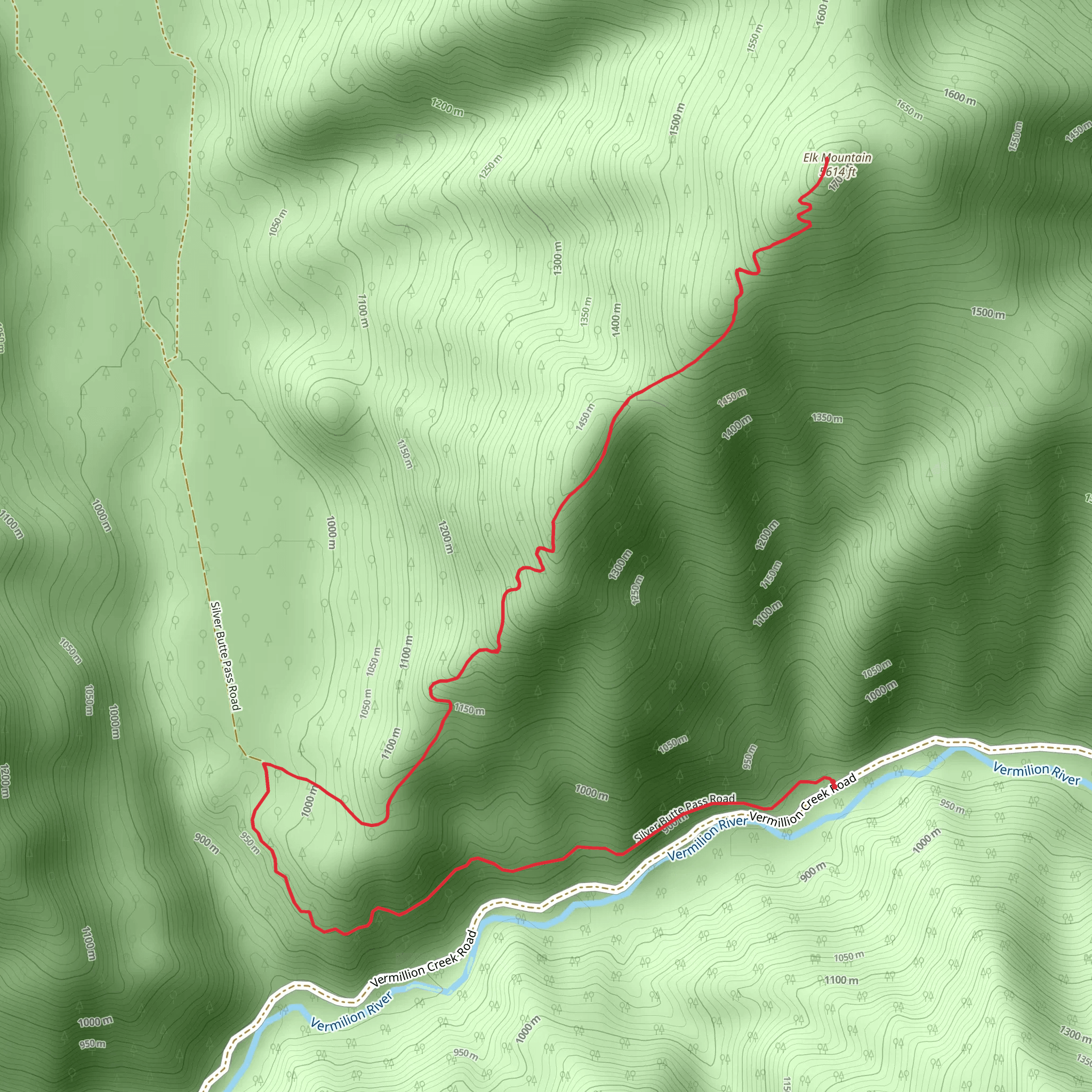 Elk Mountain Trail mobile static map